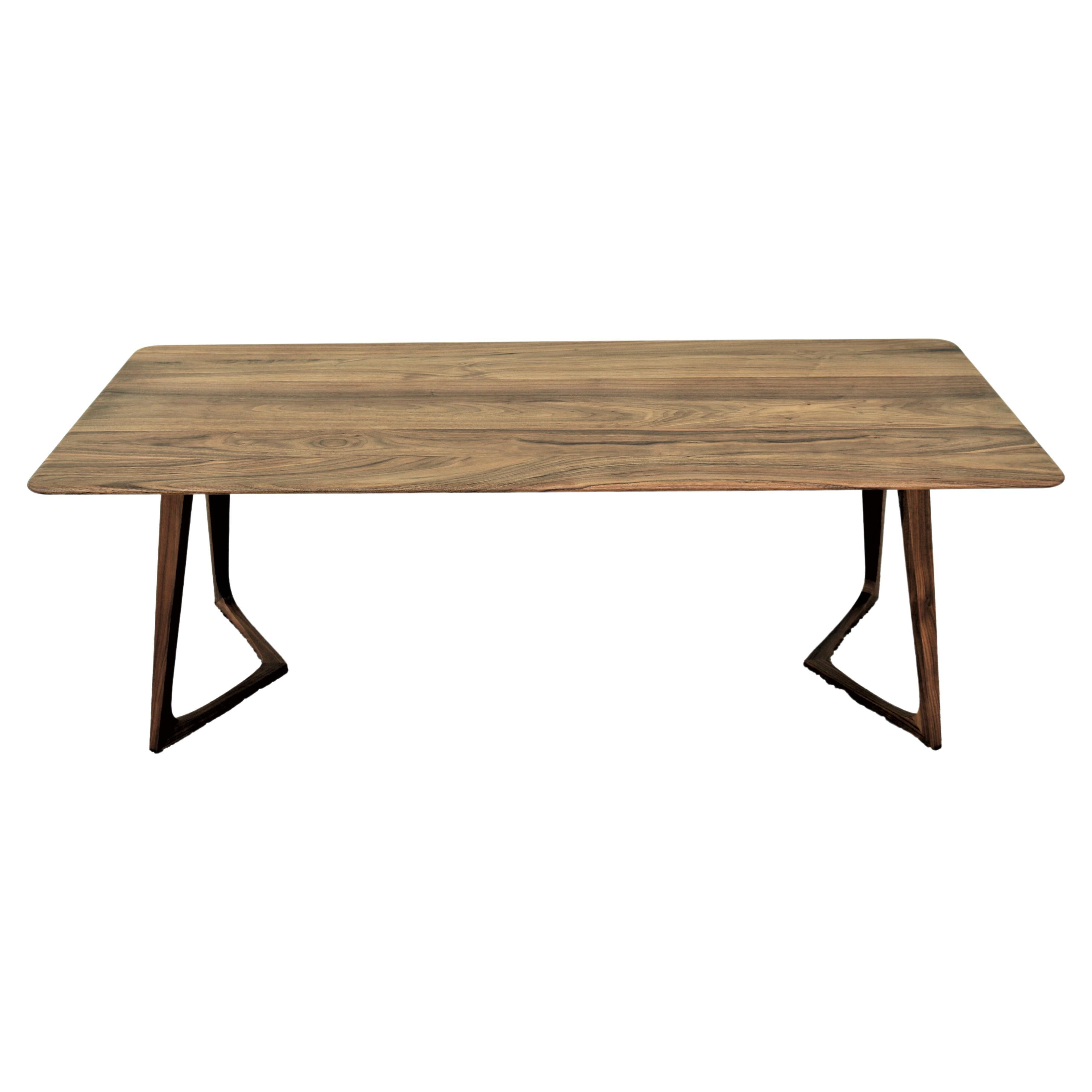 Modern Formstelle for Zeitraum American Walnut Rectangular Twist Coffee Table For Sale