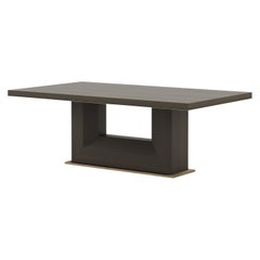 Modern Fortune Dining Table Made with Oak and Brass, Handmade by Stylish Club