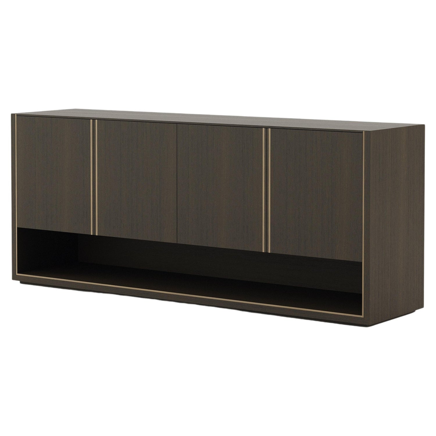 Modern Club Sideboard Made with Oak and Brass, Handmade by Stylish Club For  Sale at 1stDibs