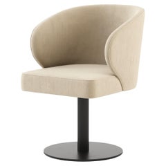Modern Fortune Swivel Chair Made with Iron and Suede, Handmade by Stylish Club