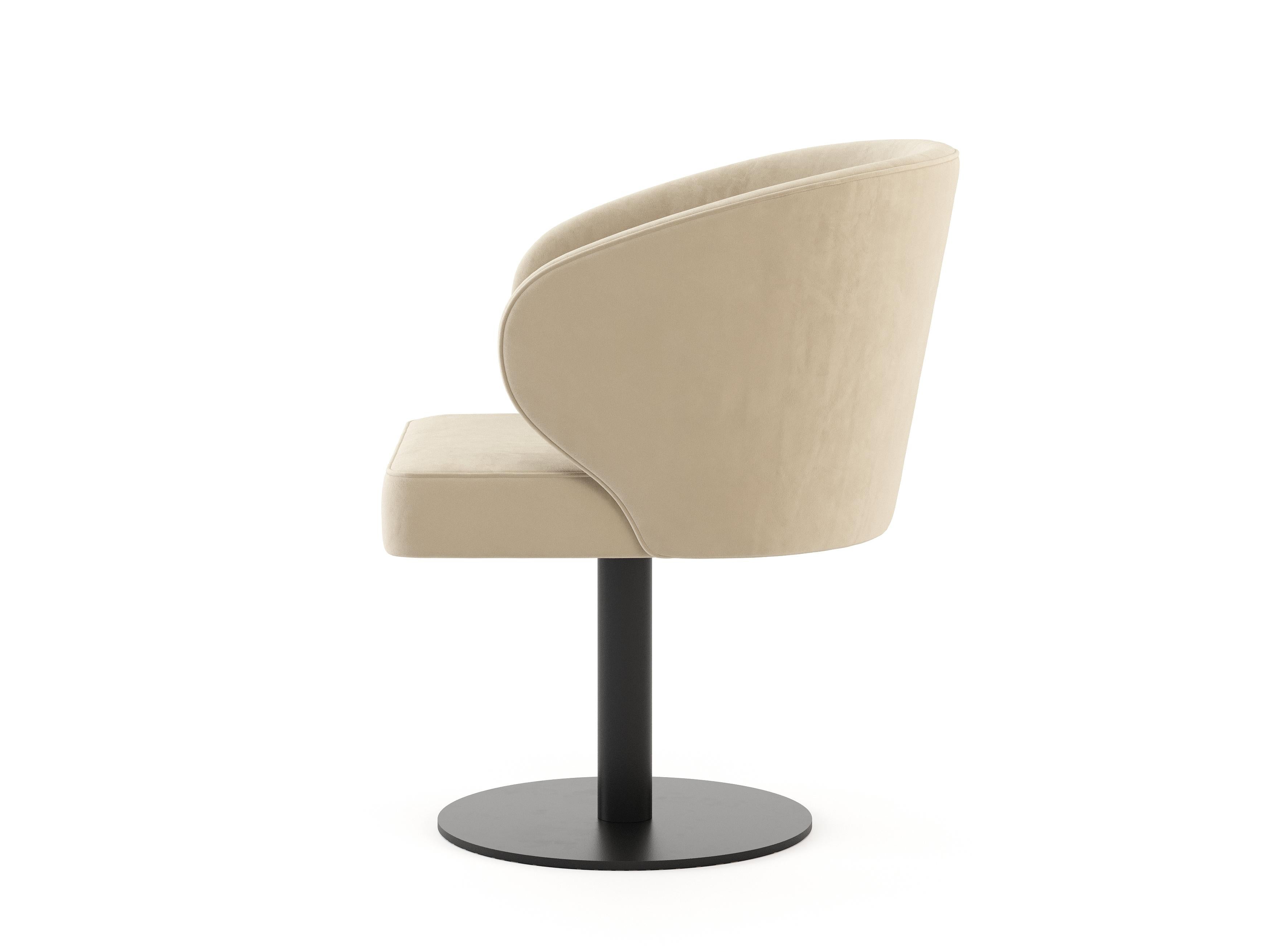 Moderno Sedia girevole moderna Fortune in ferro e pelle scamosciata, realizzata a mano da Stylish Club.2 in vendita