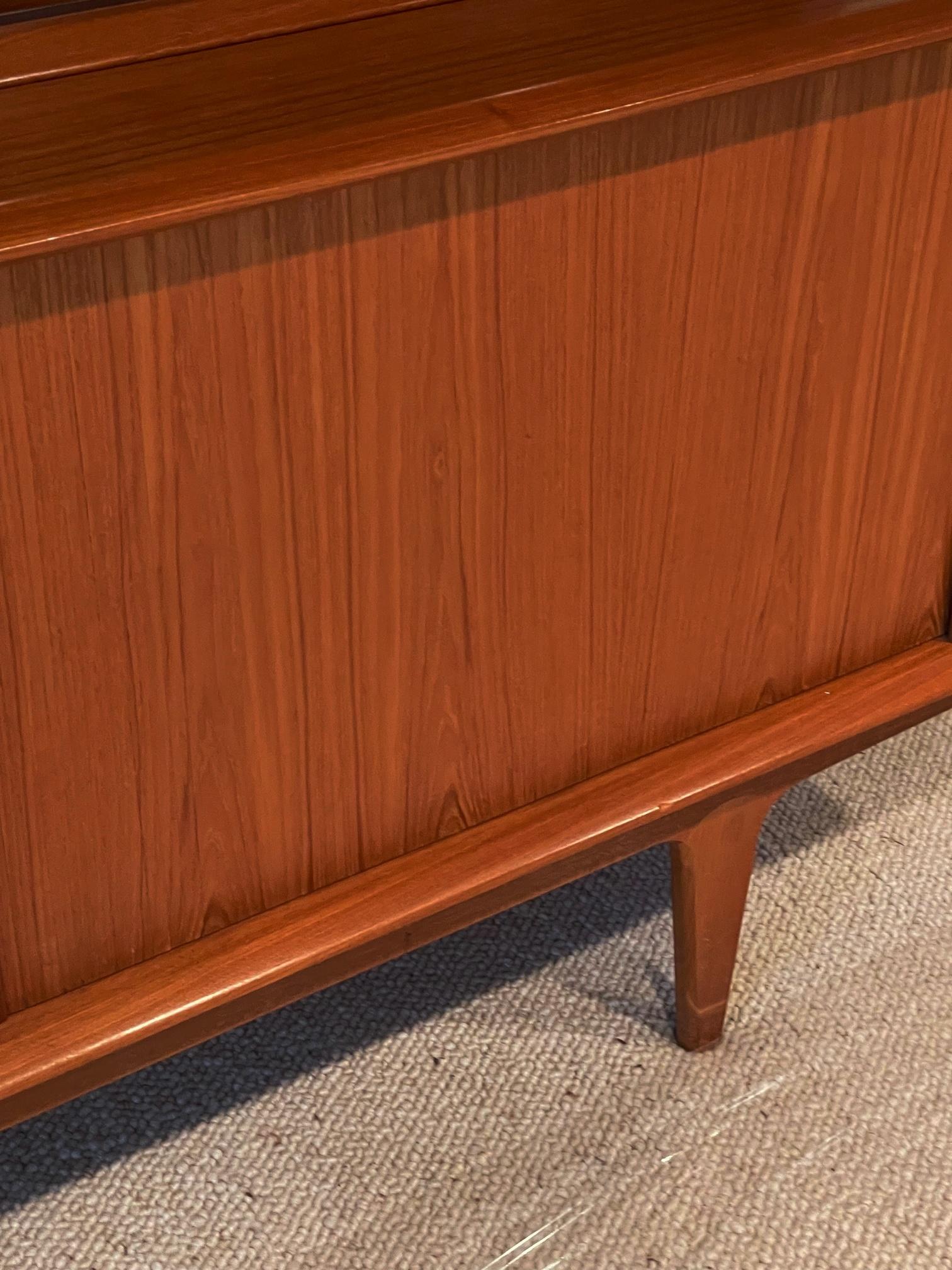 European Modern Founders Furniture Company Danish Teak Credenza With Display For Sale