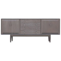Modern Four-Drawer Credenza / Sideboard with a Cerused Finish
