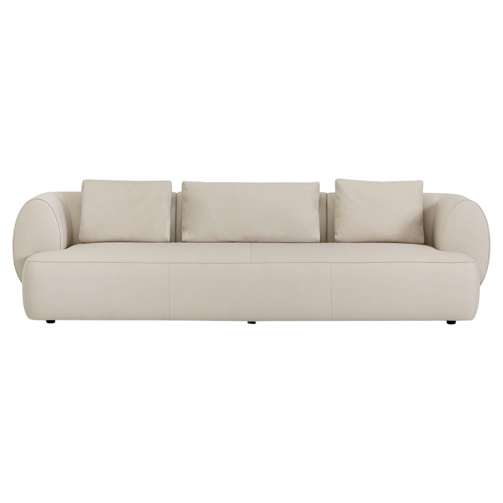 Modern  Four Seaters Sofa Frame Made in Wood Back Frame Leather Customisable  For Sale