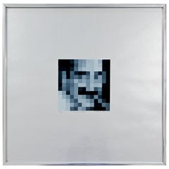 Modern Framed Robert Hover Groucho Marx Pixel Art Seriolithograph Signed, 1973