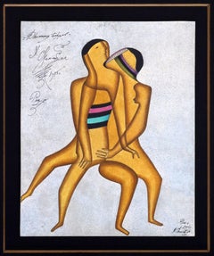 Modern Color incorniciato, inchiostro su carta, firmato Chemiakin Metaphysical VII anni '70