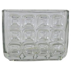Vase rectangulaire en verre pressé moderne Frantisek Vizner Sklo Union Libochovice