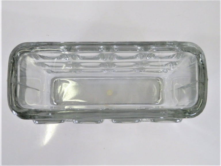 Mid-Century Modern Modern Frantisek Vizner Sklo Union Libochovice Rectangular Pressed Glass Vessel