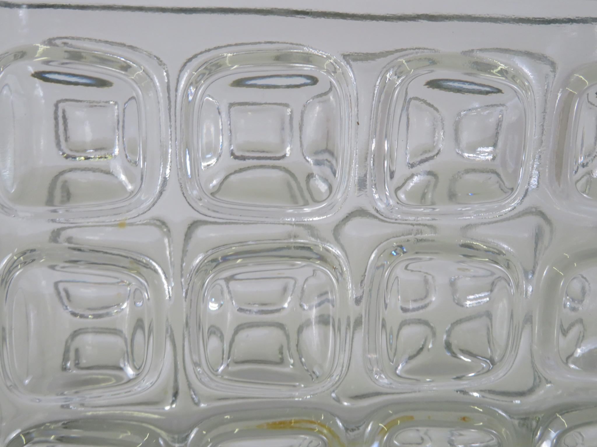 Modern Frantisek Vizner Sklo Union Libochovice Rectangular Pressed Glass Vessel 1