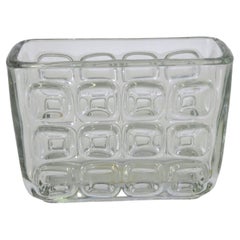 Vase rectangulaire en verre pressé moderne Frantisek Vizner Sklo Union Libochovice