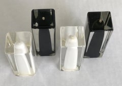 Modern Fratelli Guzzini 2 Pairs Thick Lucite Salt and Pepper Shakers, Italy 1970