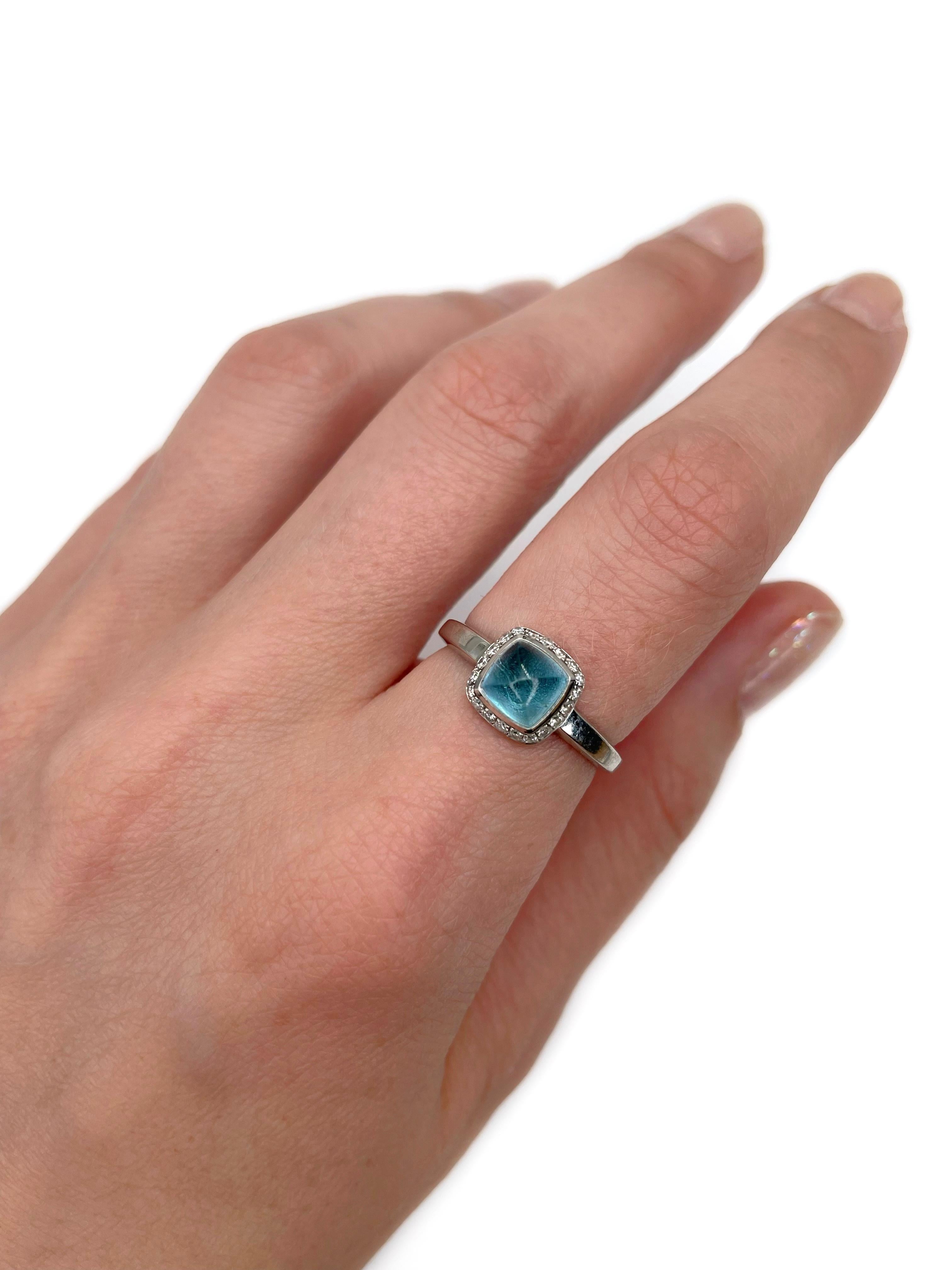 Moderno Anello moderno Fred Pain de Sucre in oro 18 carati da 1,80 carati con diamante Topazio a grappolo in vendita