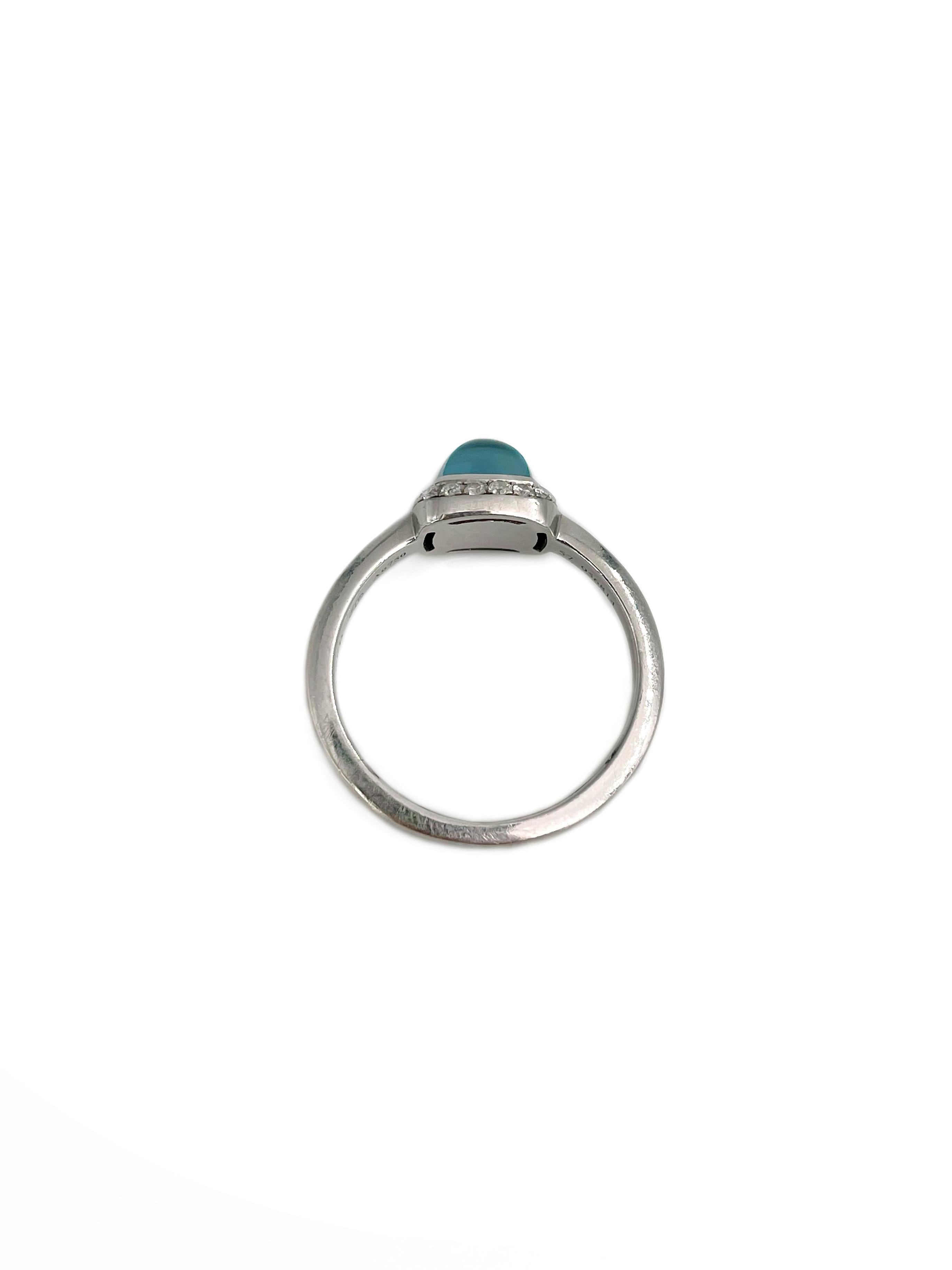 Anello moderno Fred Pain de Sucre in oro 18 carati da 1,80 carati con diamante Topazio a grappolo In condizioni buone in vendita a Vilnius, Vilniaus apskr.