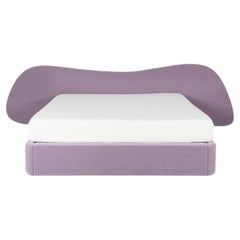 Cama King Size US moderna a mano alzada, mohair berenjena hecha a mano Portugal Greenapple