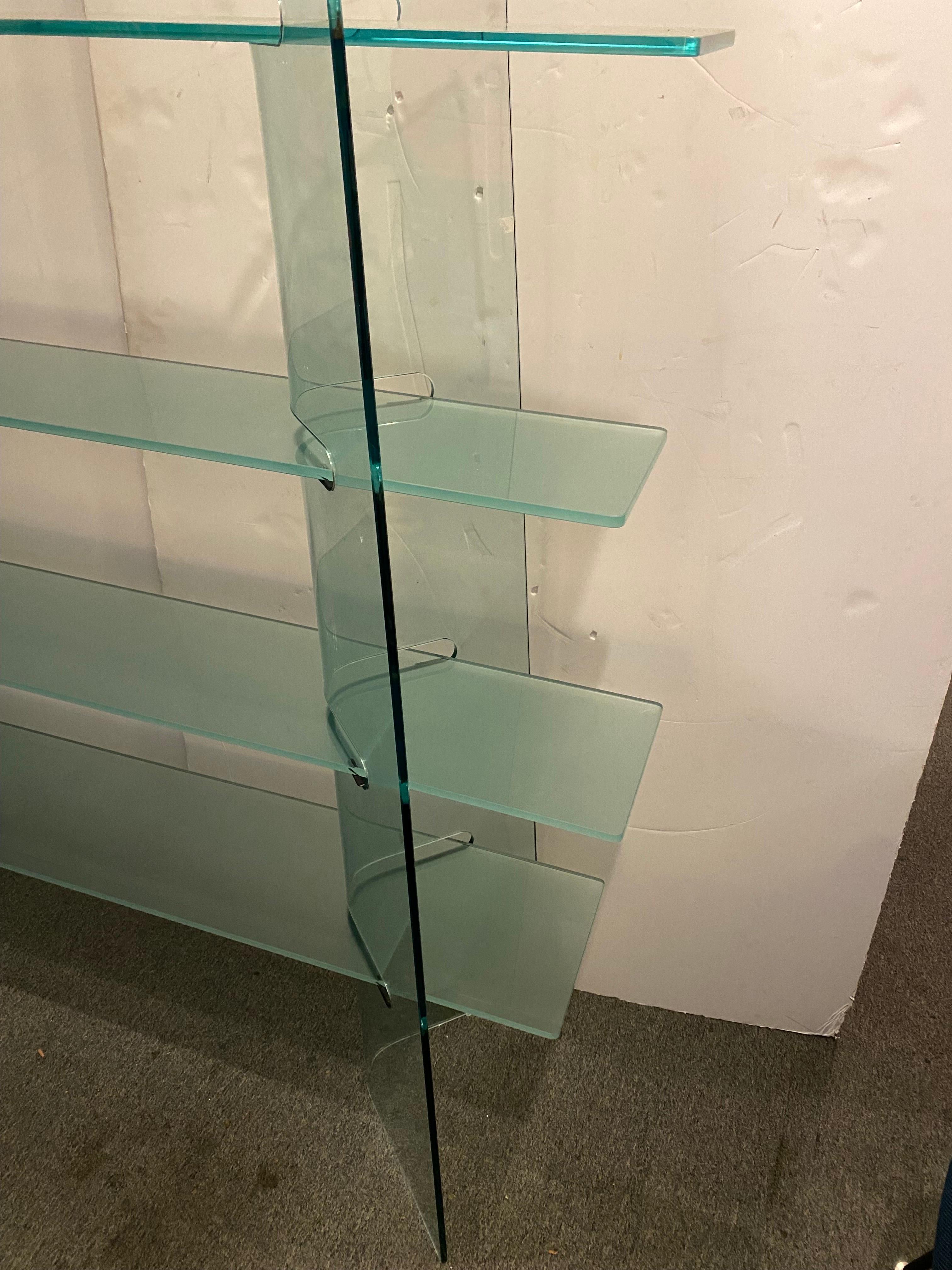 free standing glass shelves