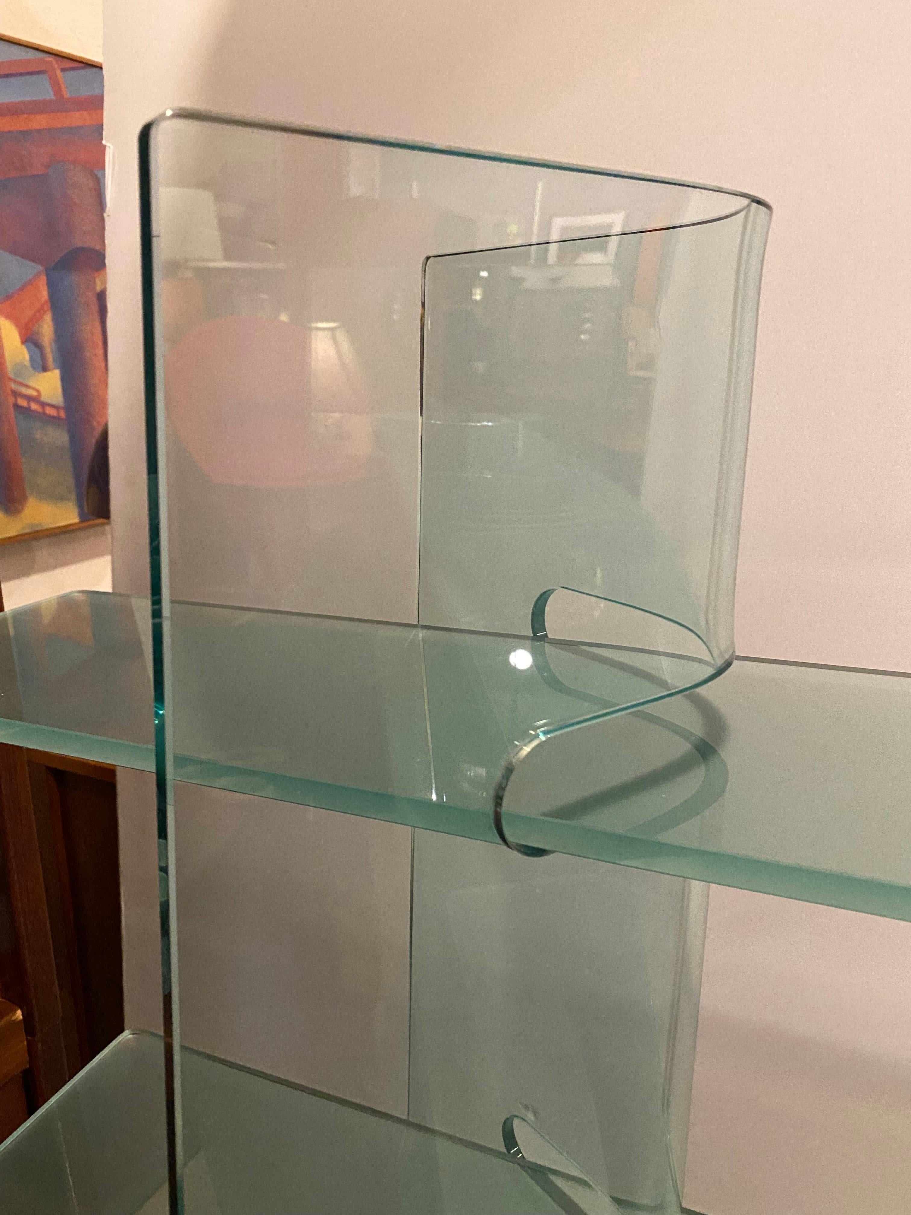 freestanding glass shelves