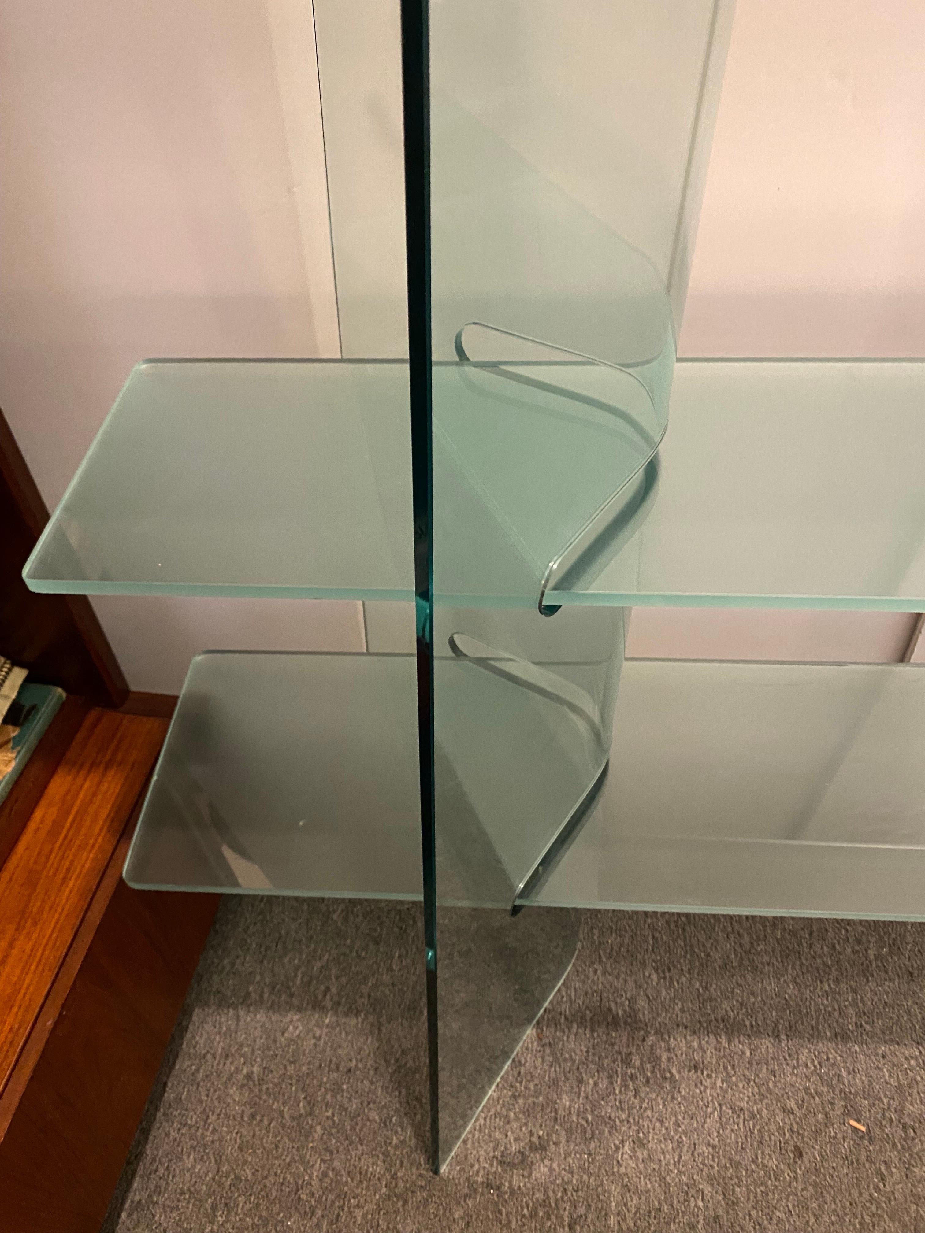 Italian Modern Free-Standing Glass Shelf For Sale