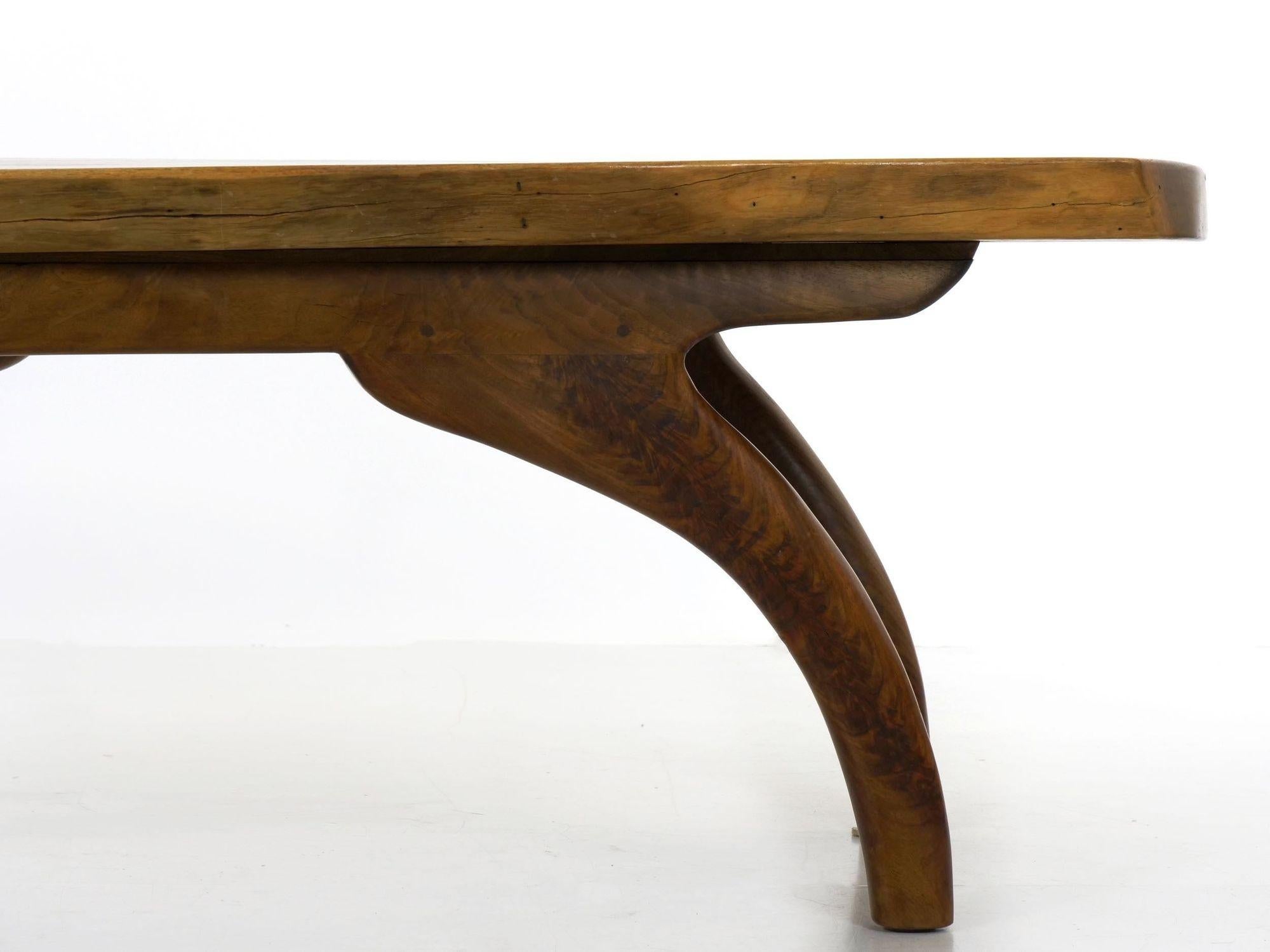 Modern Freeform Live Edge Walnut Coffee Table by Philip Andrews In Good Condition For Sale In Shippensburg, PA