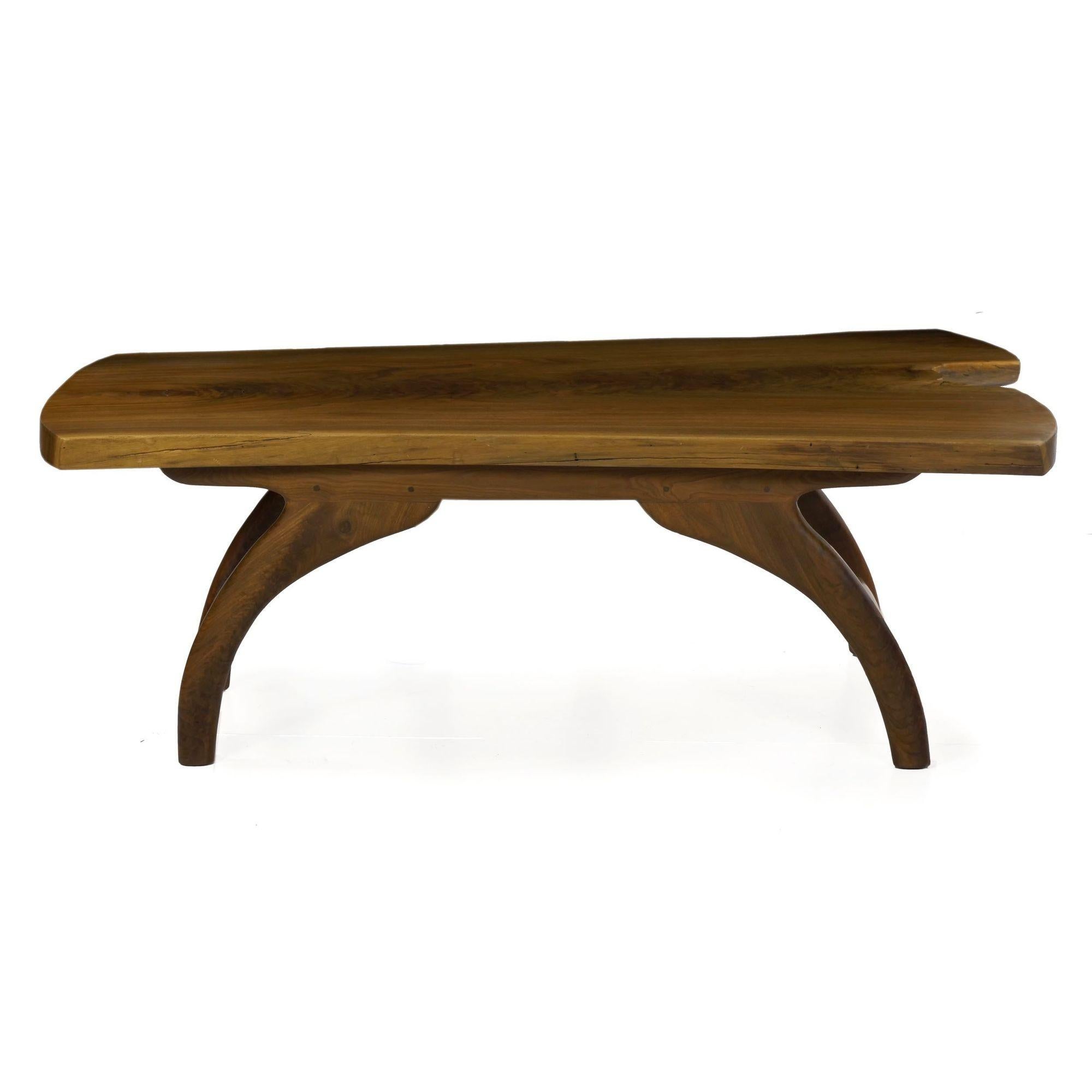 Modern Freeform Live Edge Walnut Coffee Table by Philip Andrews For Sale 3