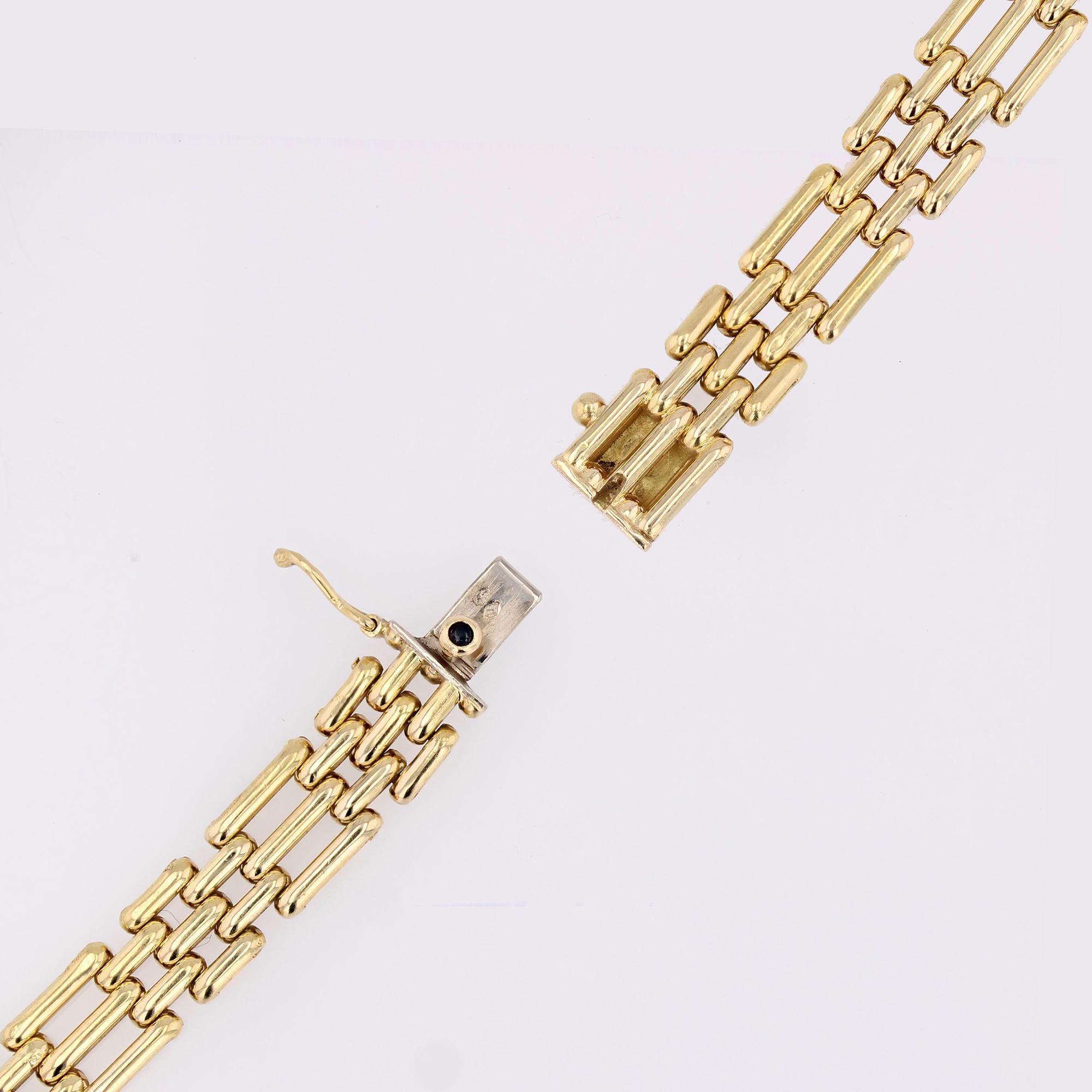 Bracciale moderno francese in oro giallo 18 carati A Link 4