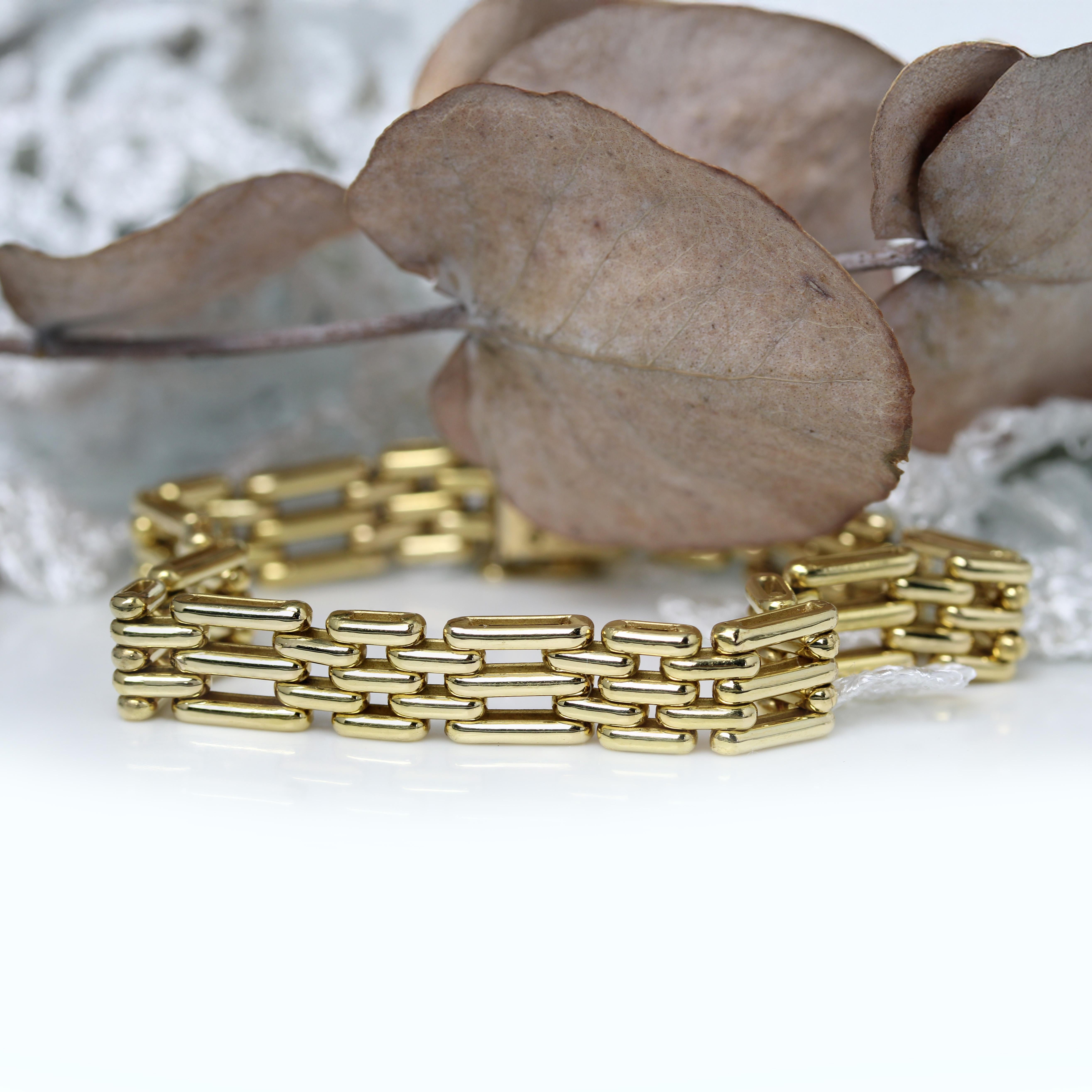 Moderno Bracciale moderno francese in oro giallo 18 carati A Link