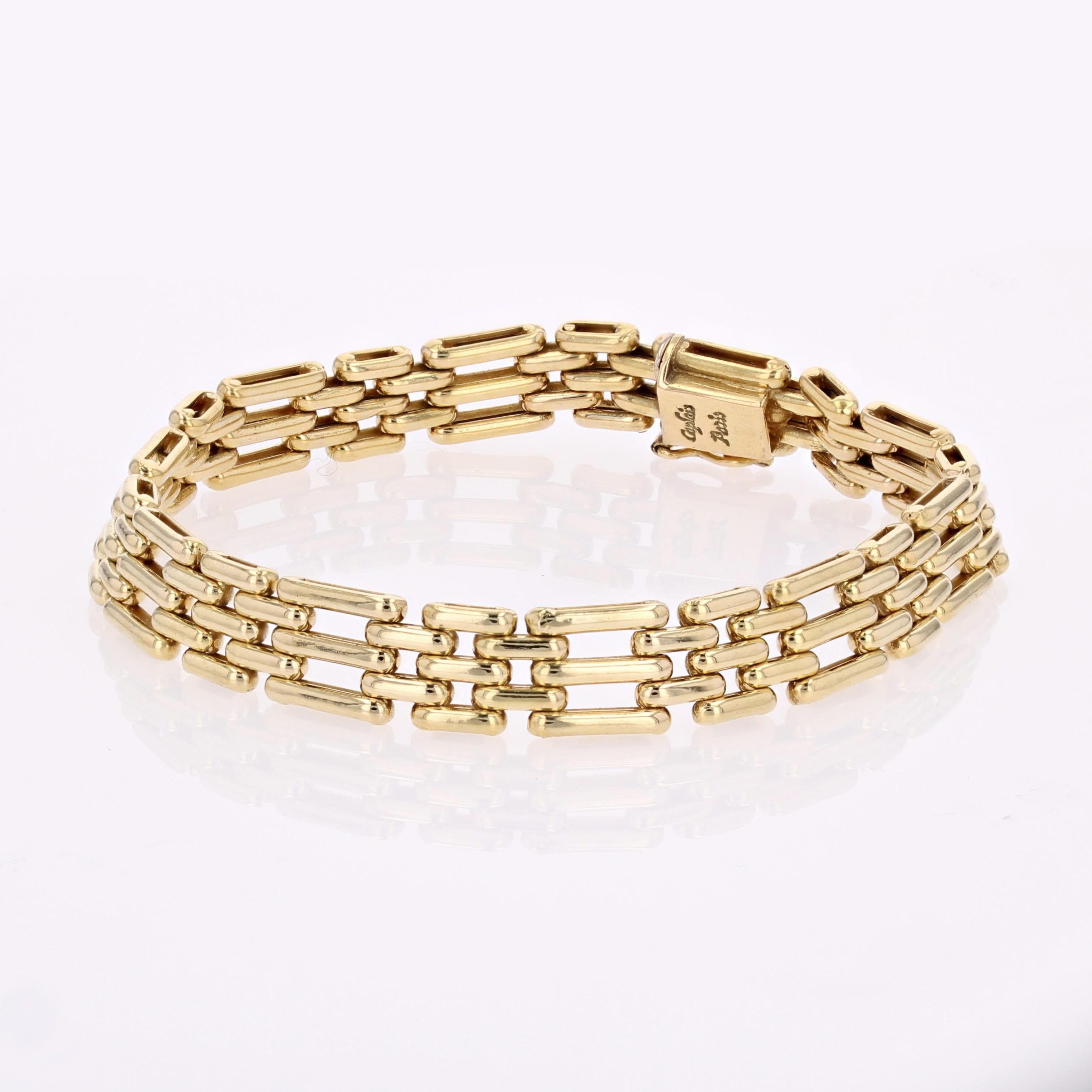 Bracciale moderno francese in oro giallo 18 carati A Link In condizioni ottime a Poitiers, FR
