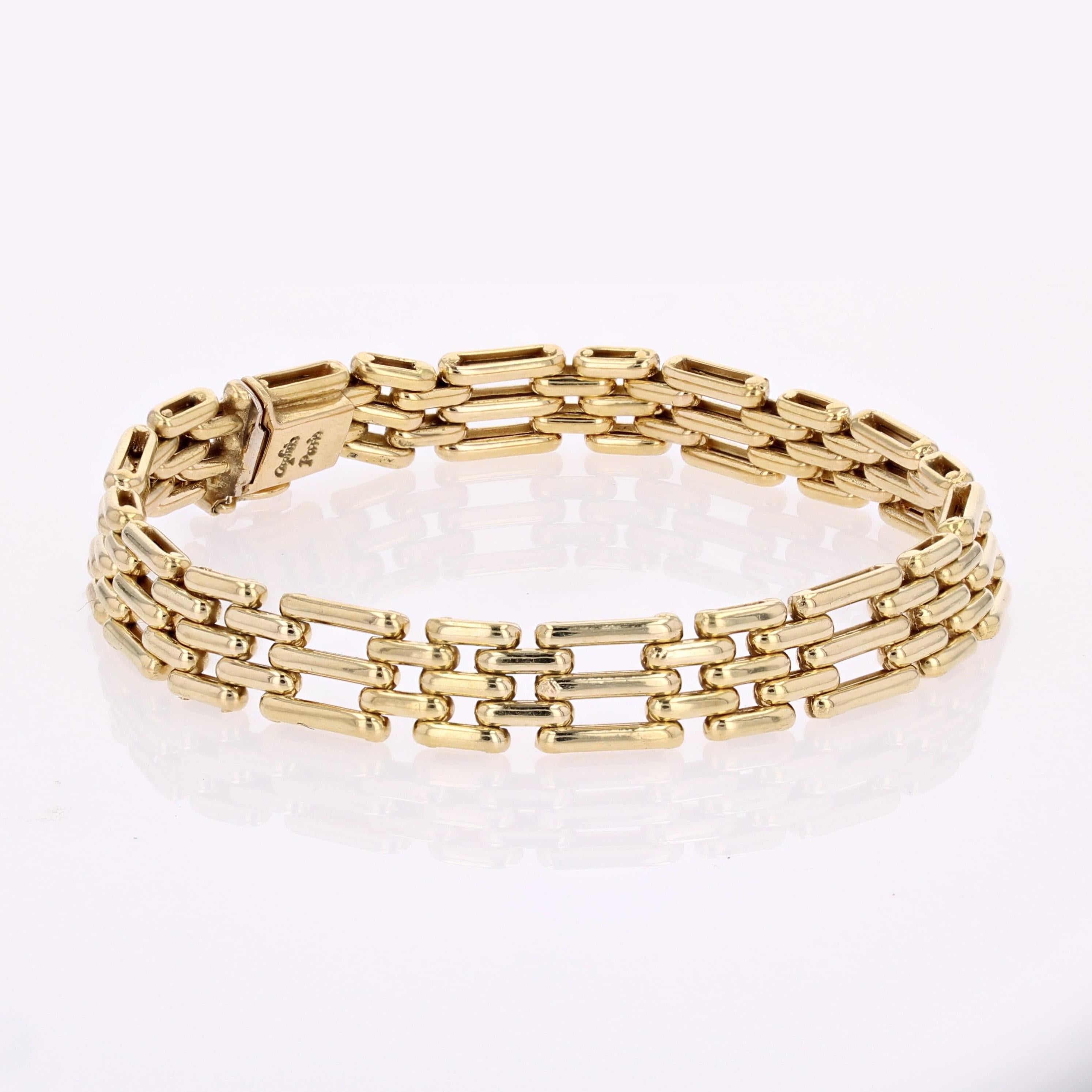 Donna Bracciale moderno francese in oro giallo 18 carati A Link