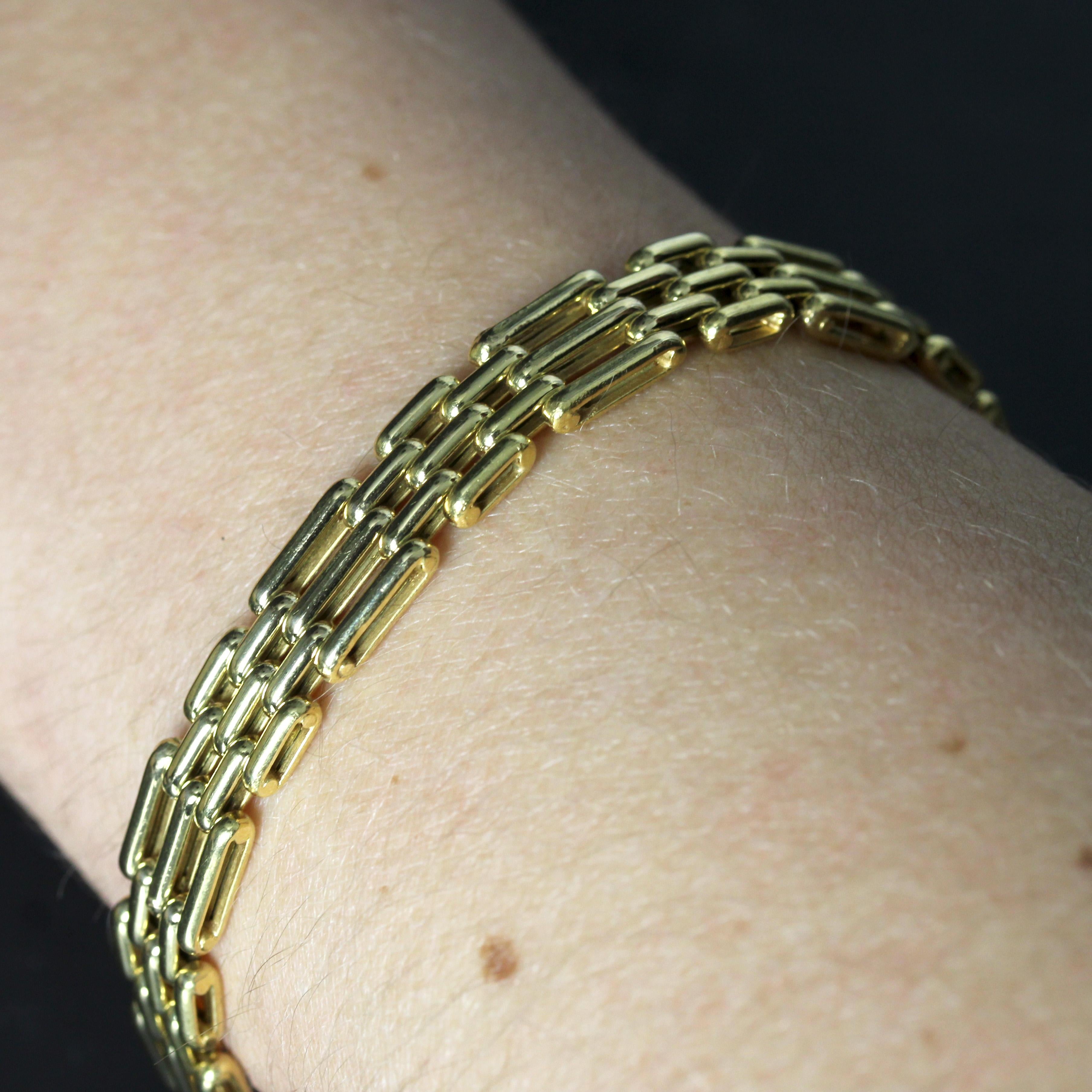 Bracciale moderno francese in oro giallo 18 carati A Link 1