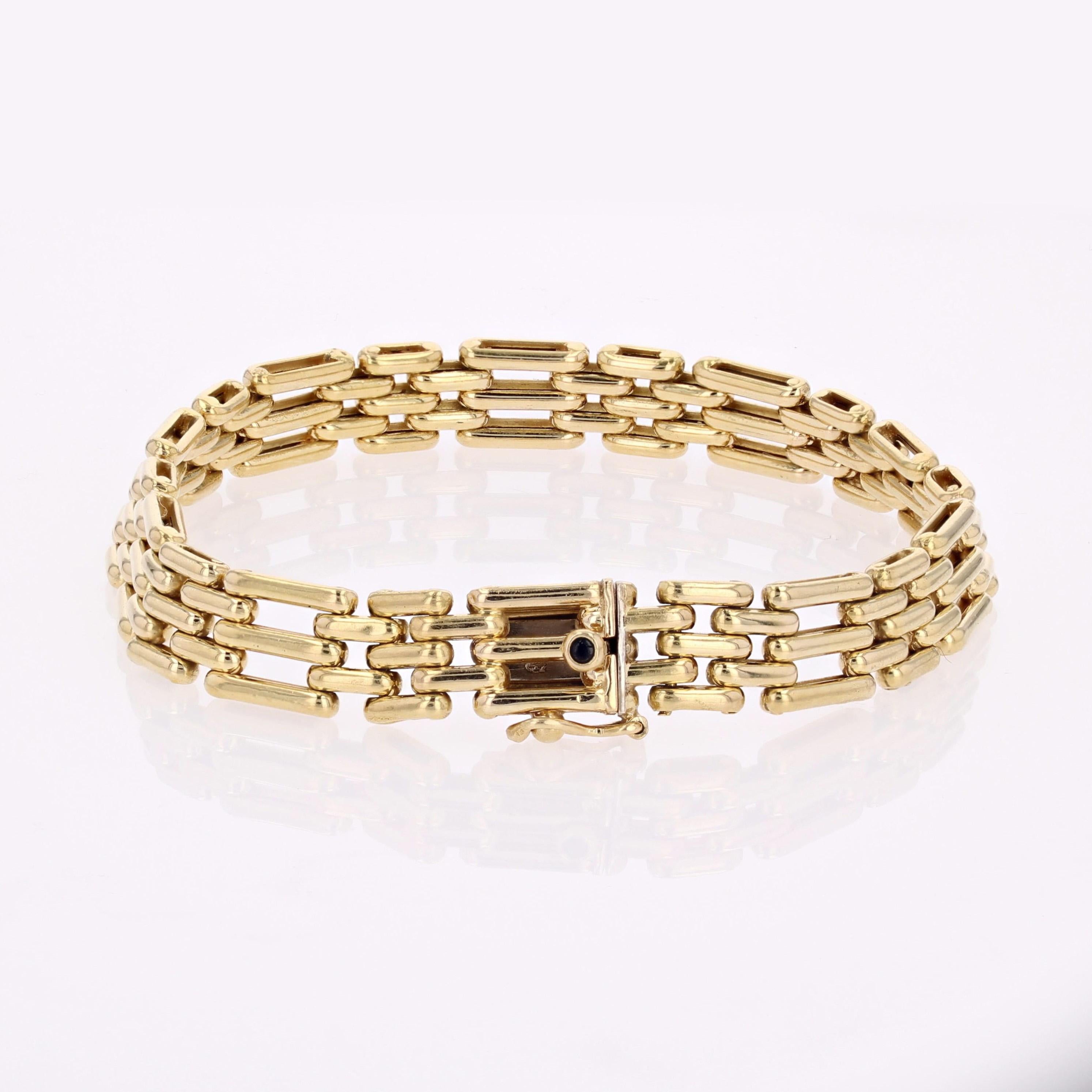 Bracciale moderno francese in oro giallo 18 carati A Link 3