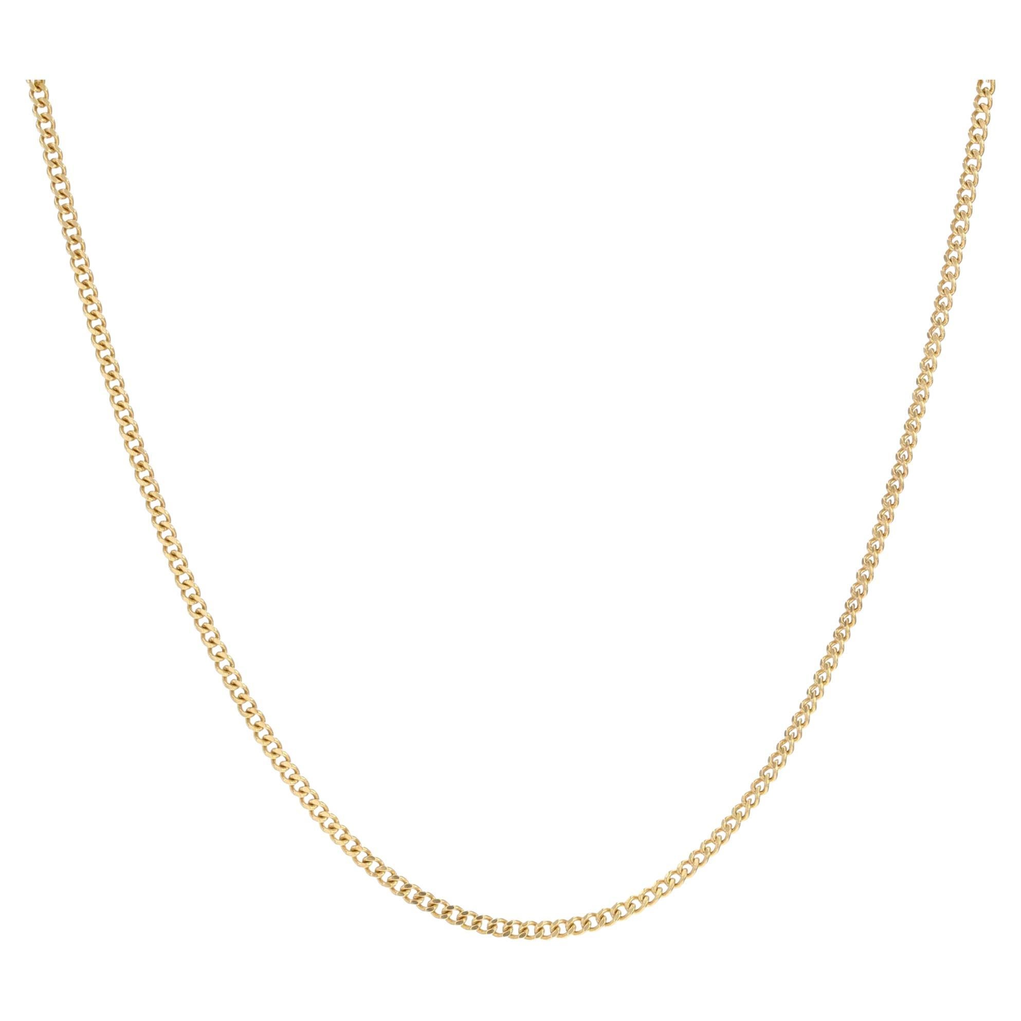 Modern  French 18 Karat Yellow Gold Filled Curb Mesh Chain Necklace