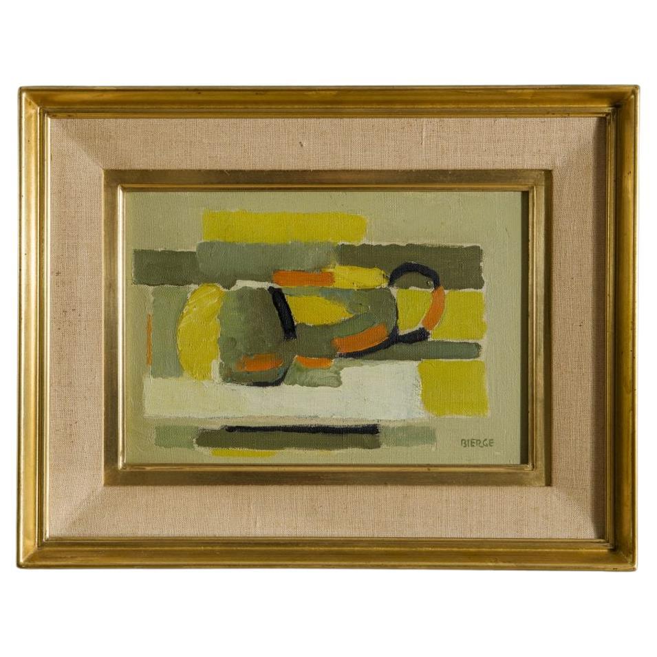 Modern French Abstract Paintig Still Life by Roland Bierge For Sale