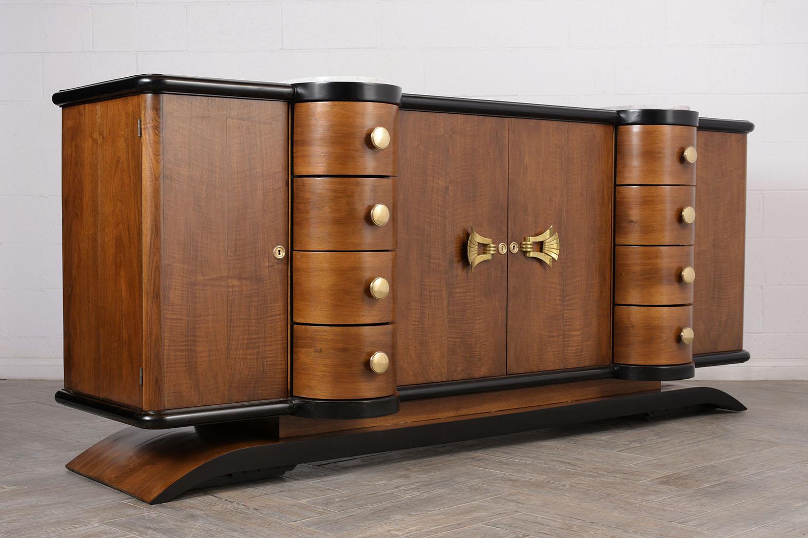 Brass French Art Deco Lacquered Buffet