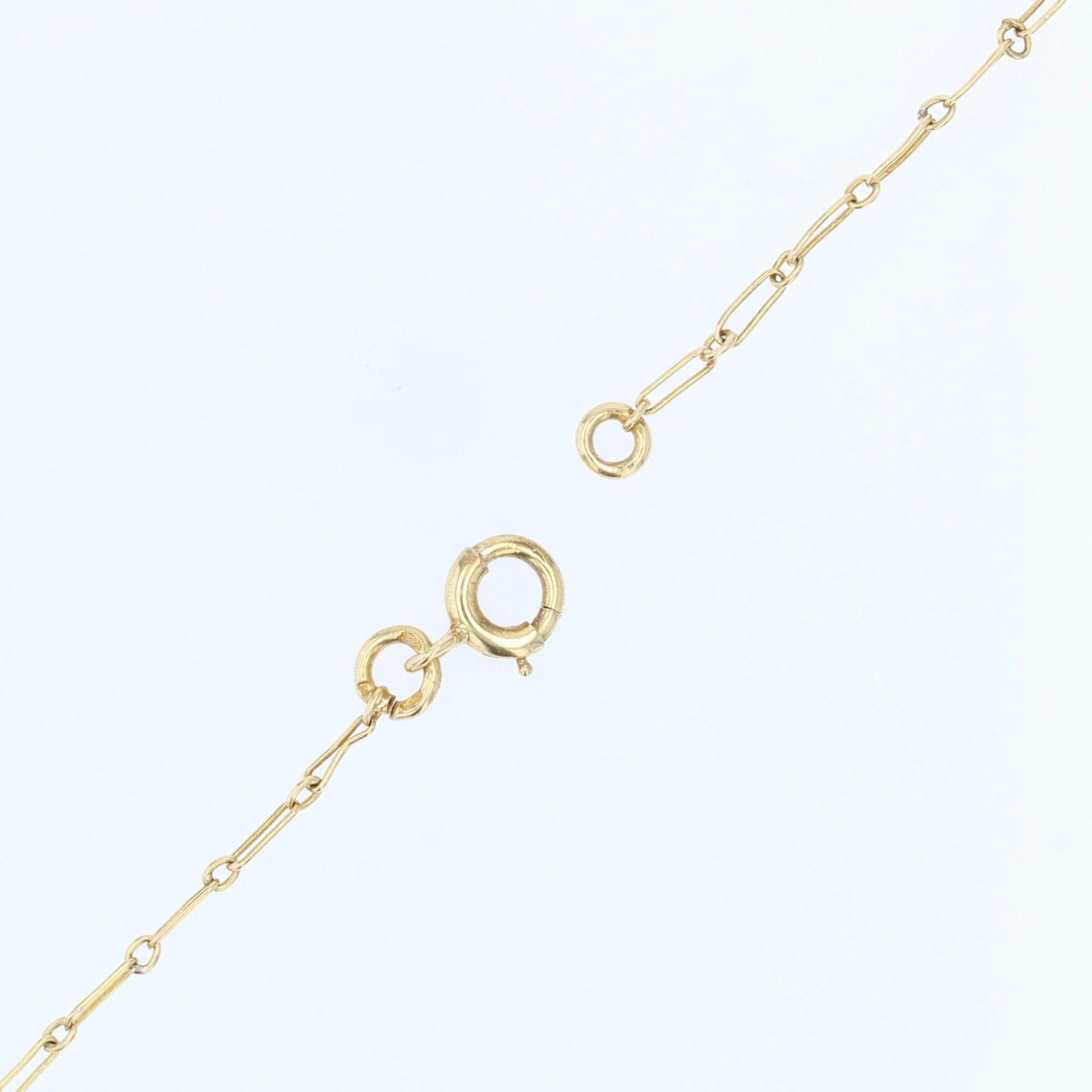 Modern French Art Nouveau Style Pearl 18 Karat Yellow Gold Drapery Necklace 3