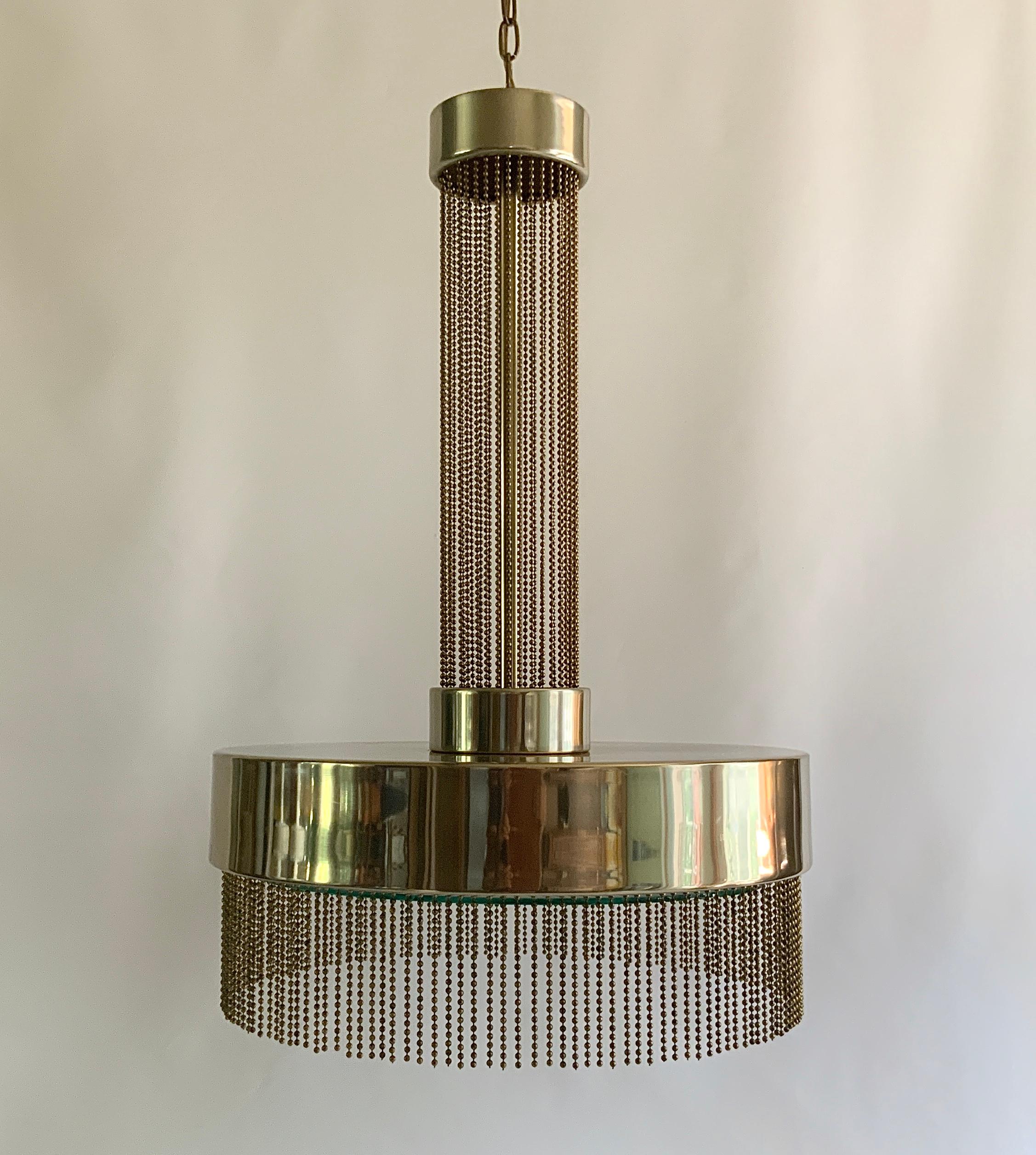 Late 20th Century Modern French Brass Chandelier by Pierre Cardin for Laurel