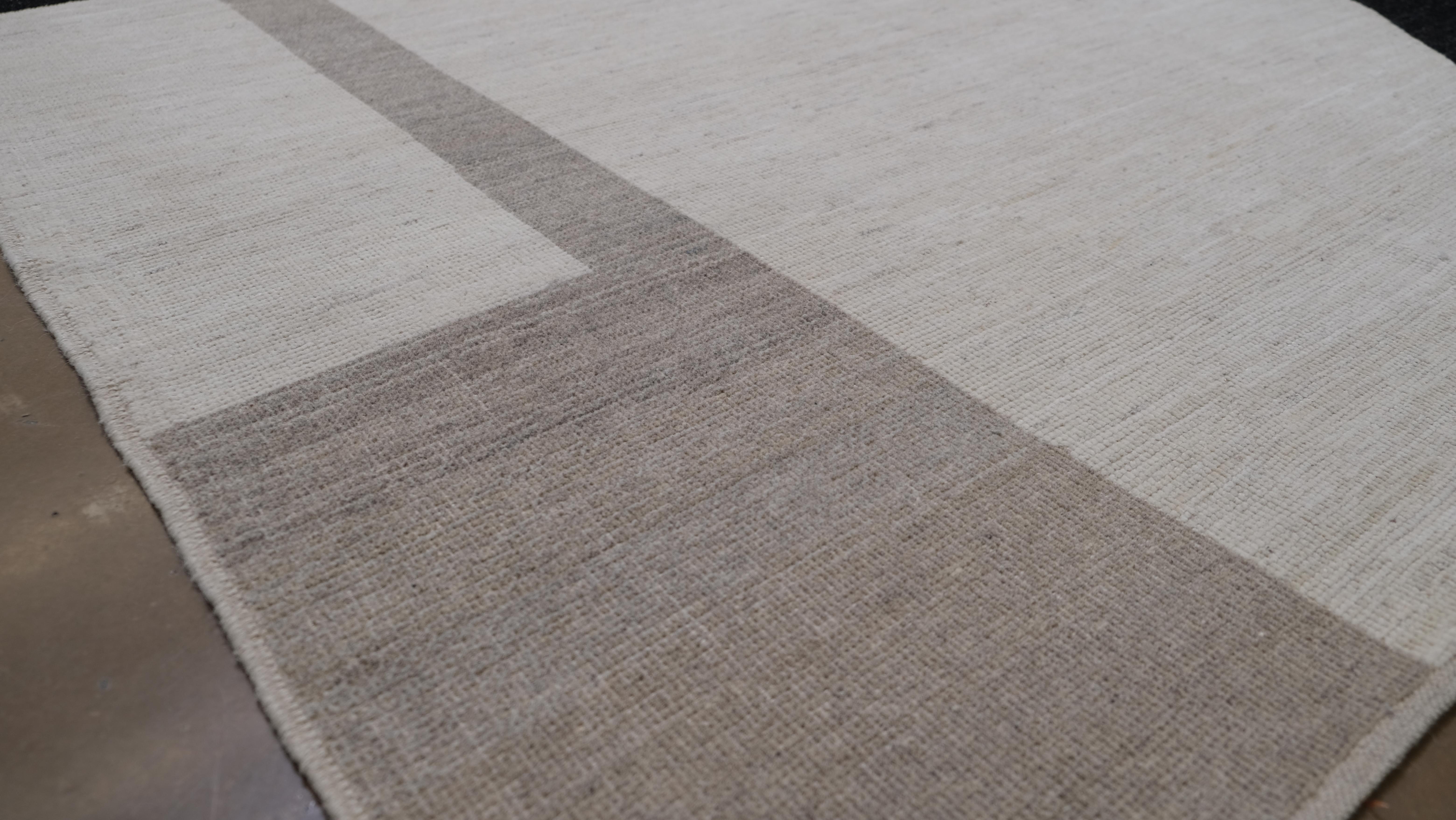 Alfombra de Lana Moderna French Deco Negra y Beige 10'2''x14' Afgano en venta
