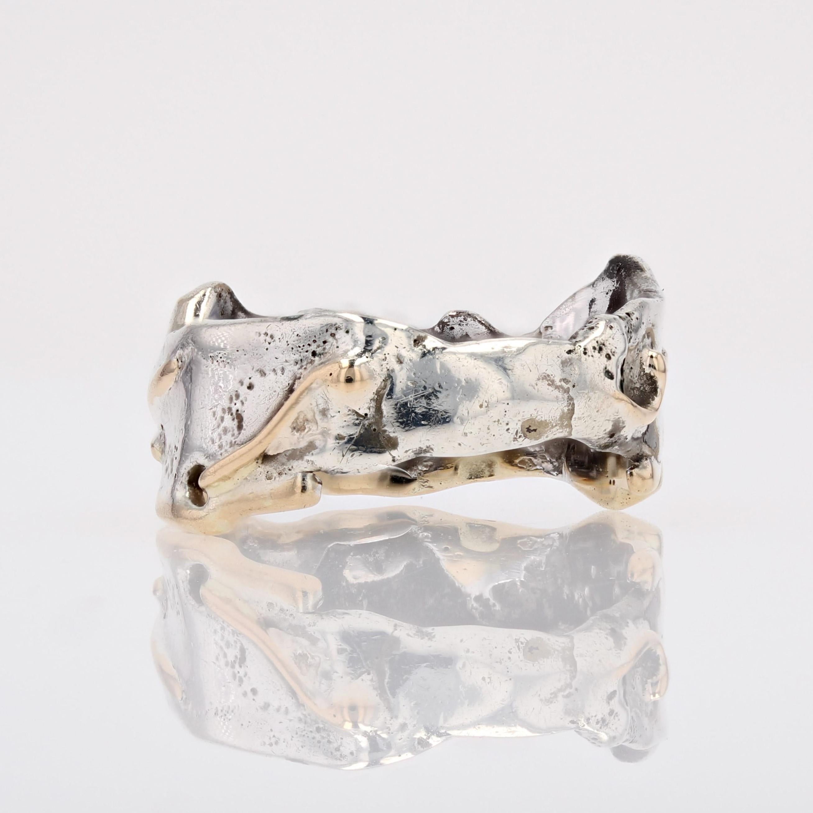 Anello Bangle in argento di design moderno francese in vendita 2