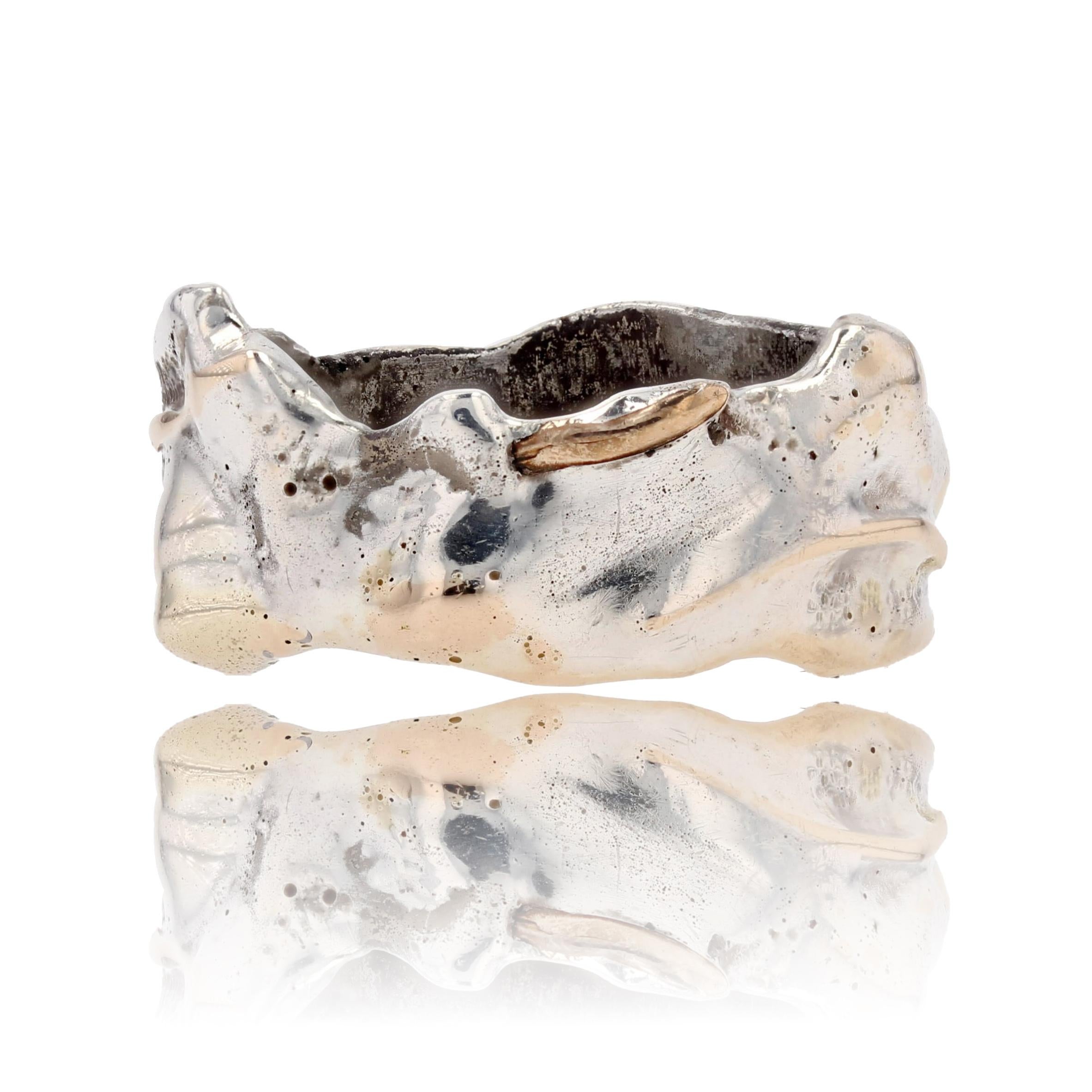 Silberner moderner französischer Designer-Armreif aus Silber