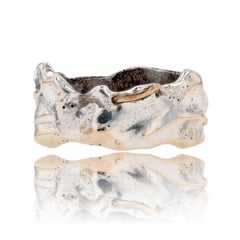 Bague jonc de designer français moderne en argent