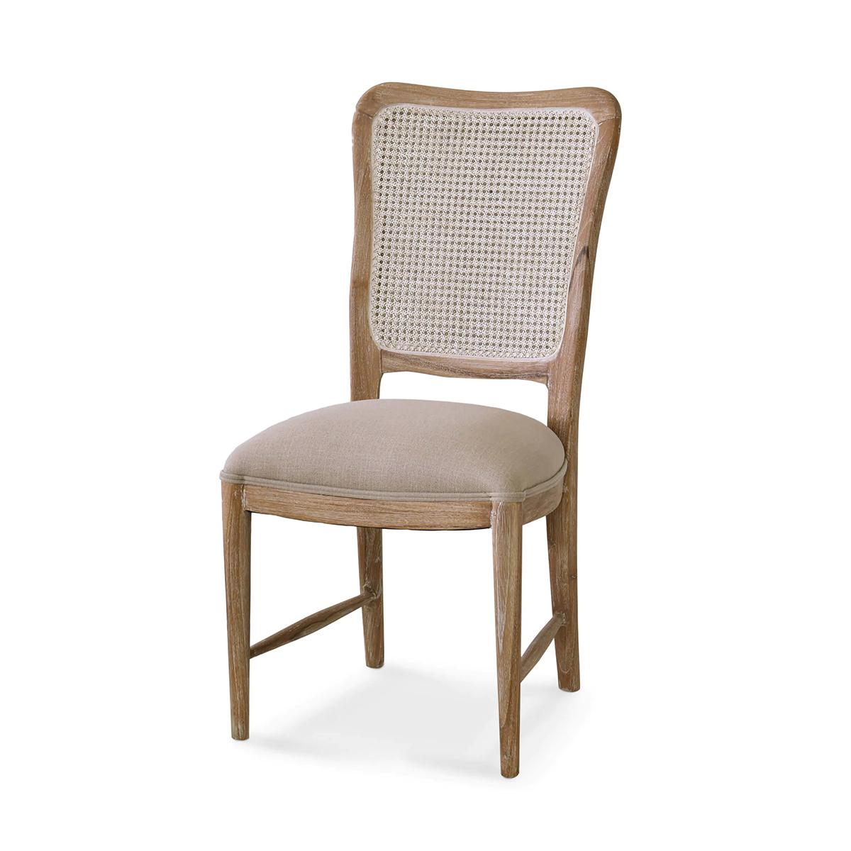 Rattan Sedie da pranzo moderne francesi (set di 2) in vendita