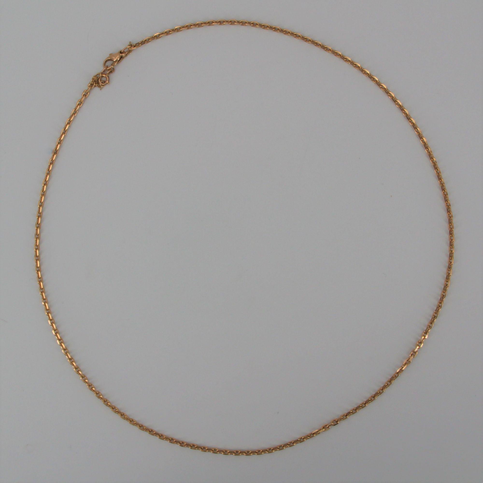 Modern French Filed Convict Link 18 Karat Rose Gold Chain 2