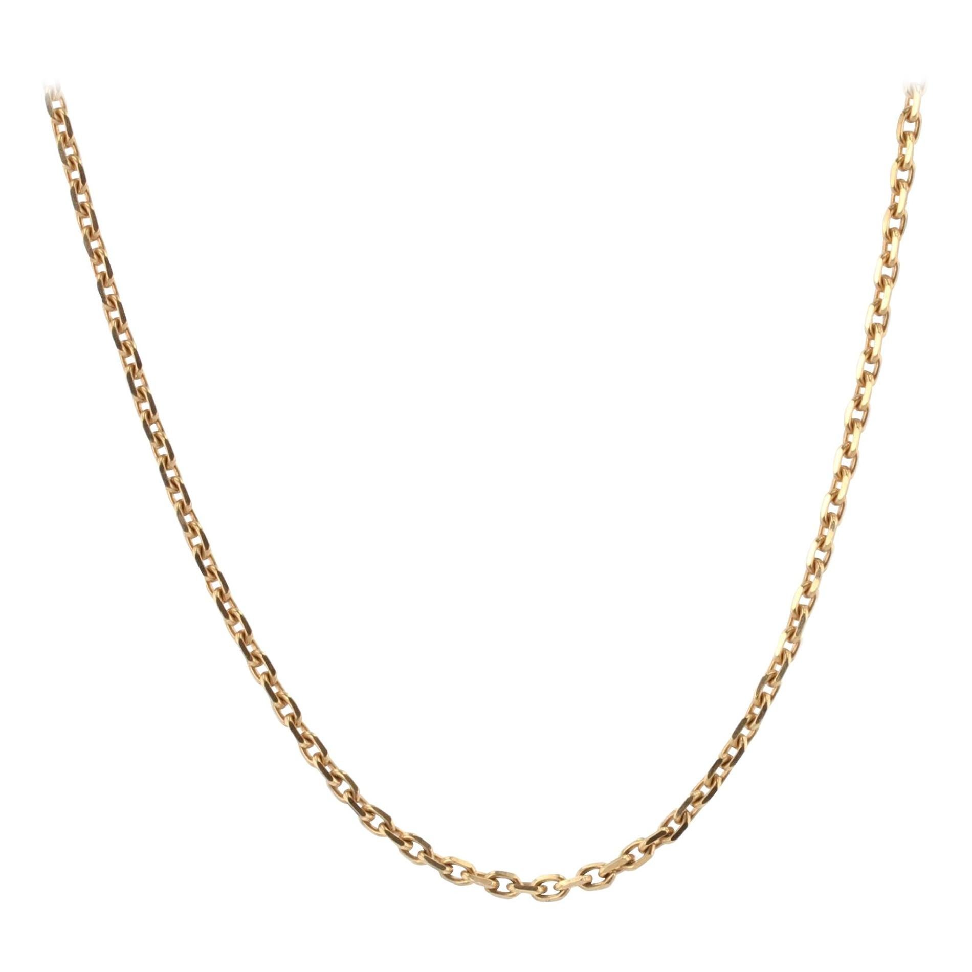 1900s Antique 18 Karat Gold Round Link Chain Necklace For Sale at