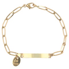 Bracelet enfant moderne français rectangulaire à maillons rectangulaires en or jaune 18 carats