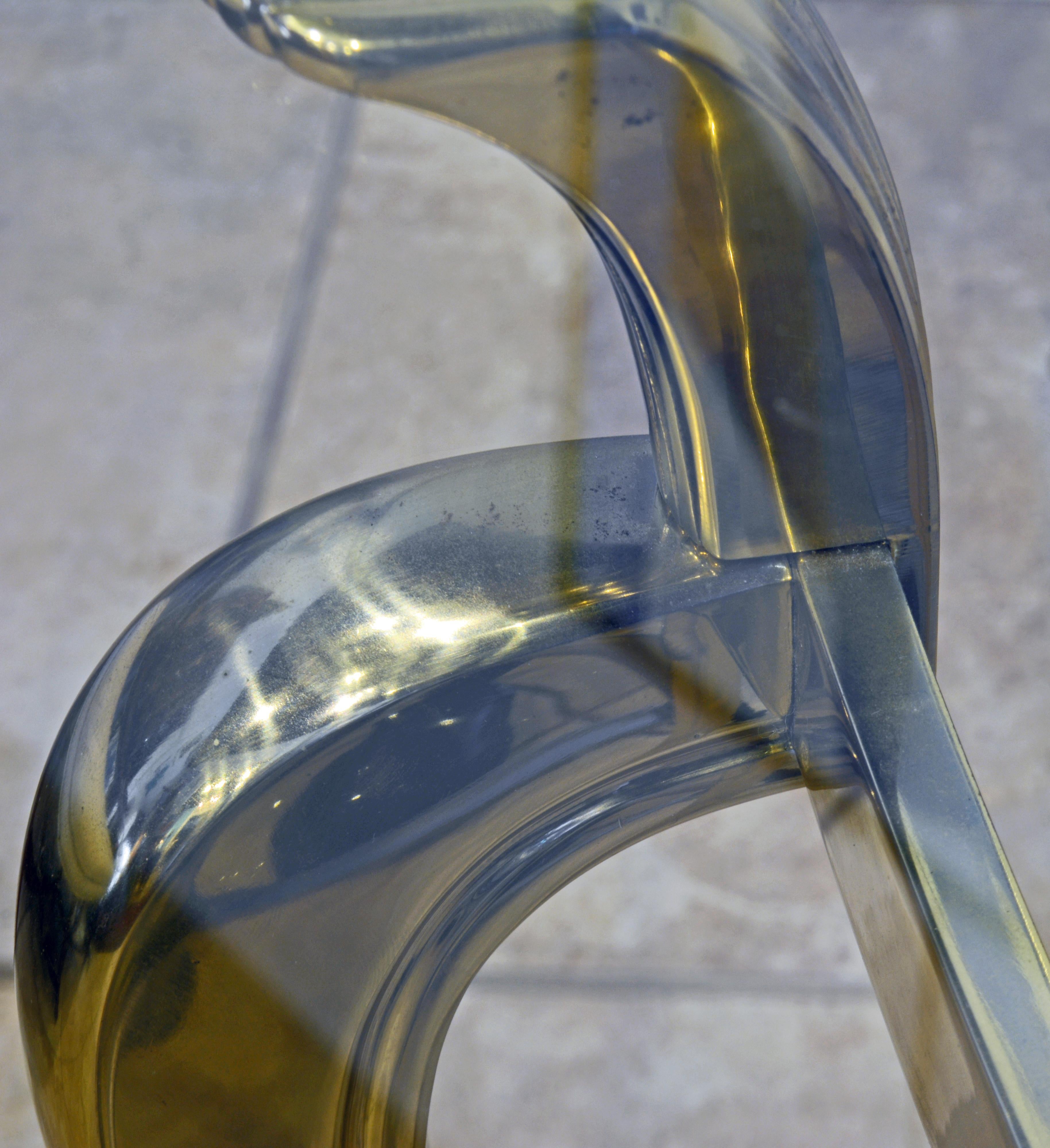 Modern French Louis XV Inspired Solid Brass Demi Lune Glass Top Console Table 7