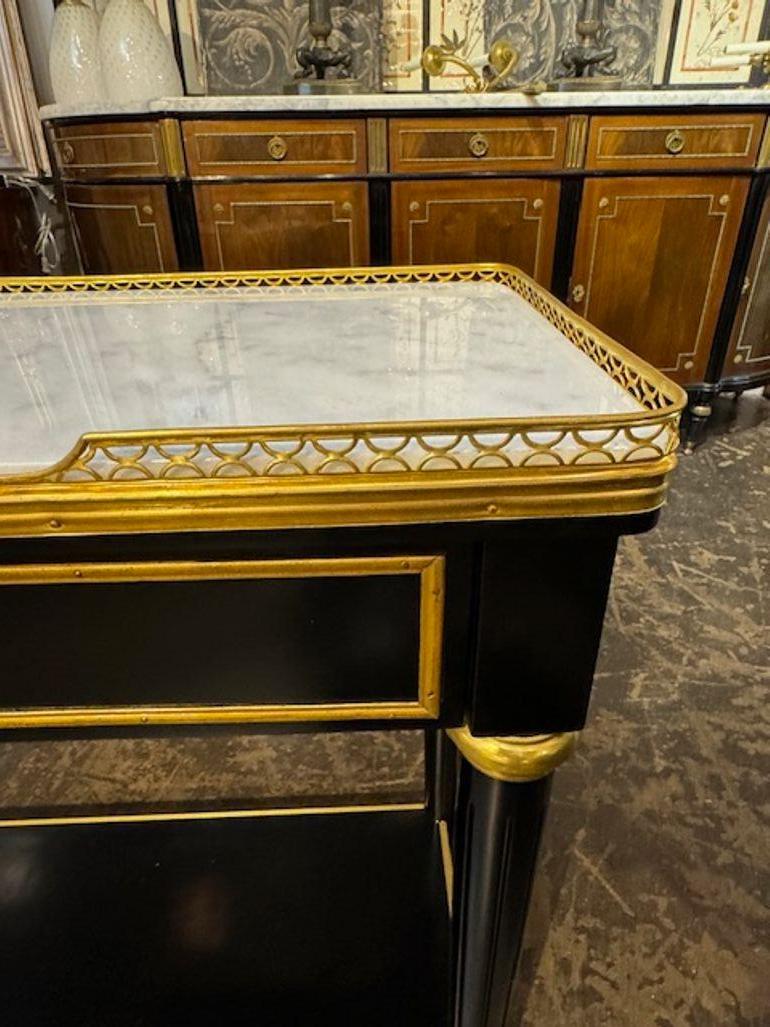Console moderna francese in stile Luigi XVI laccata in nero in vendita 1