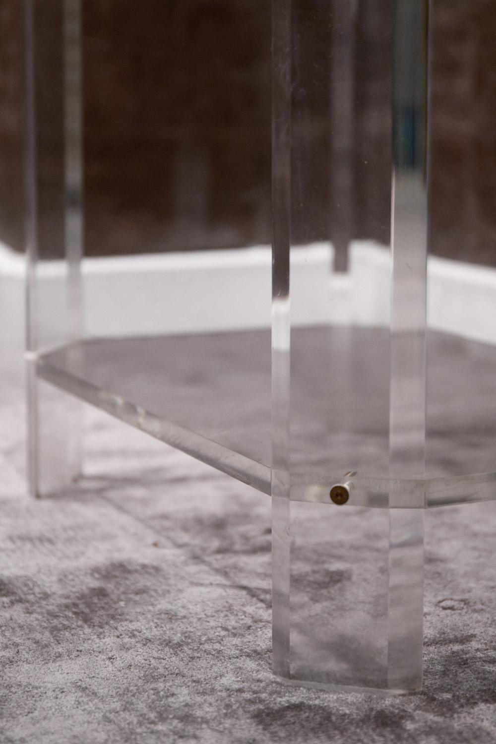 Modern French Lucite Étagère Three Shelves by David Lange 1