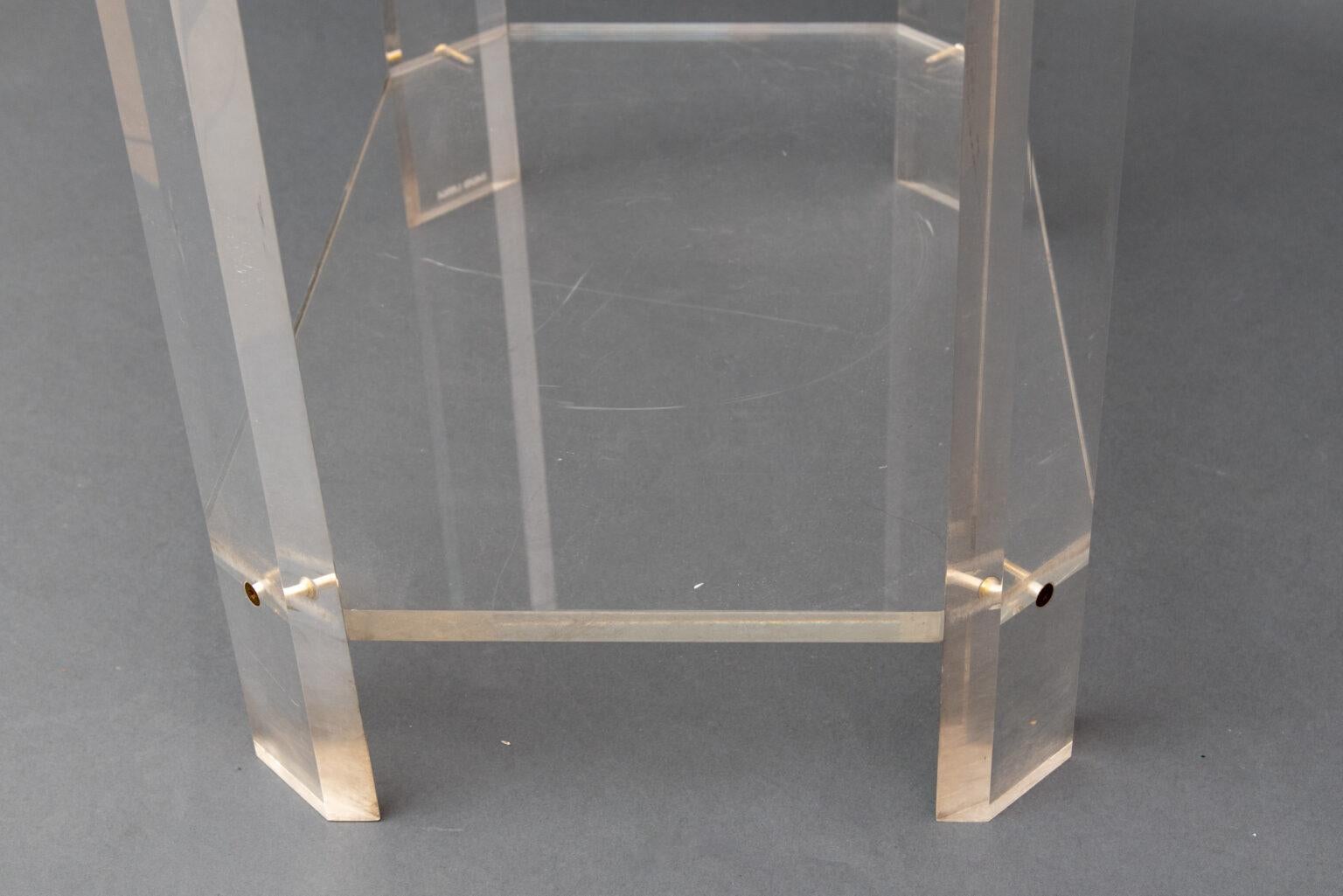 Modern French Lucite Étagère Three Shelves by David Lange 2