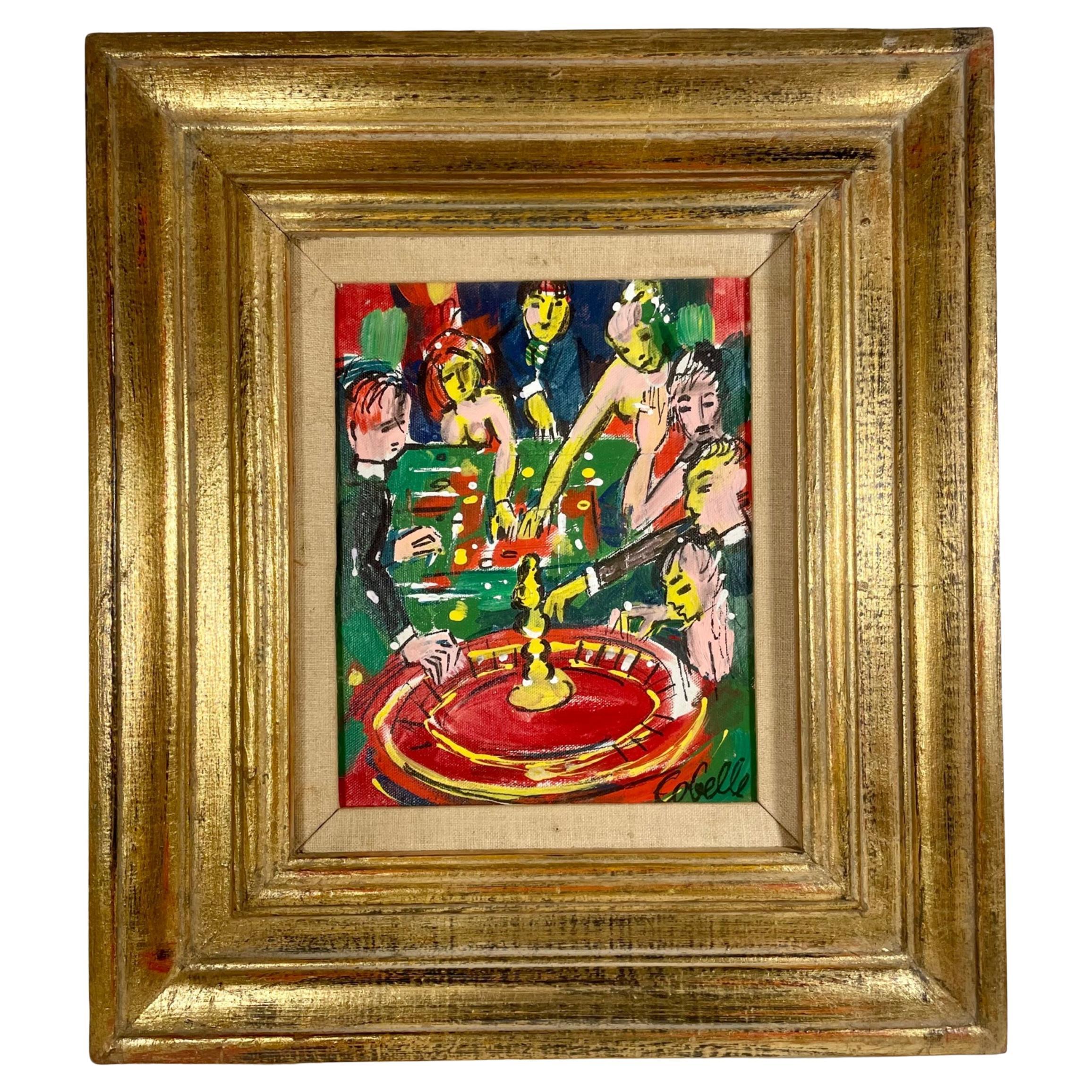 Modern French Master Painting “Casino” Signed Cobelle