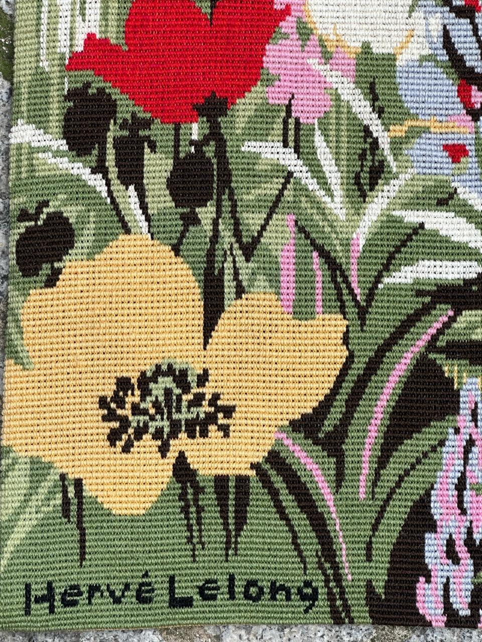 Modern French needlepoint tapestry Attribute to Hervé Lelong in vendita 6