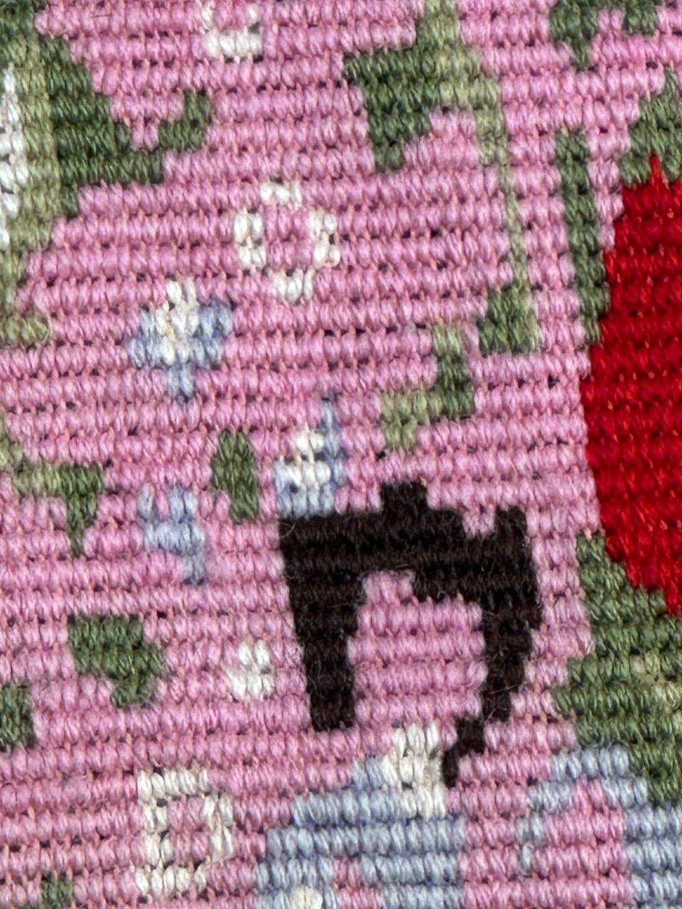 Modern French needlepoint tapestry Attribute to Hervé Lelong in vendita 7
