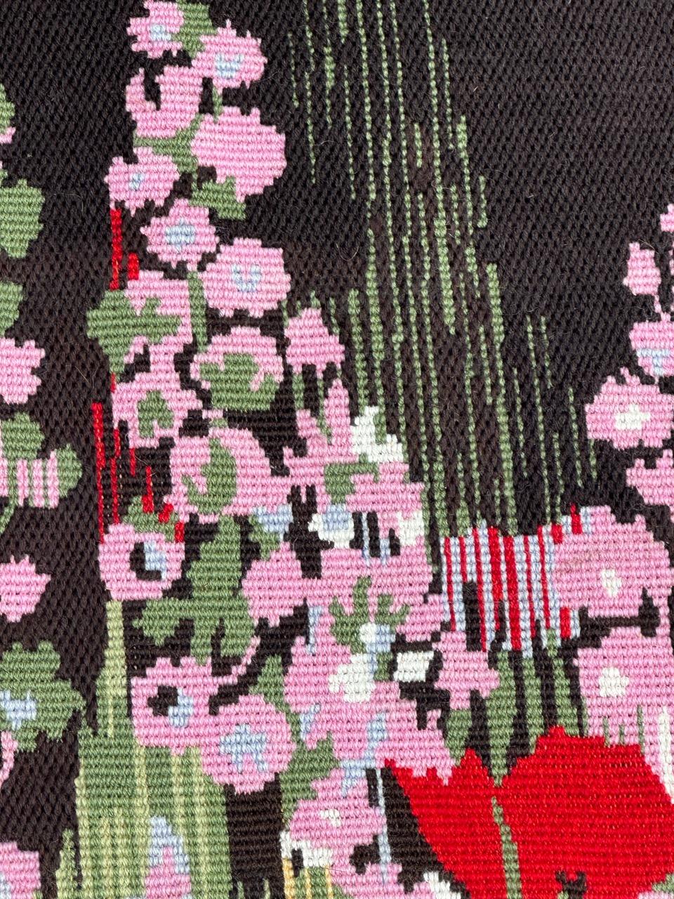 Modern French needlepoint tapestry Attribute to Hervé Lelong in vendita 8